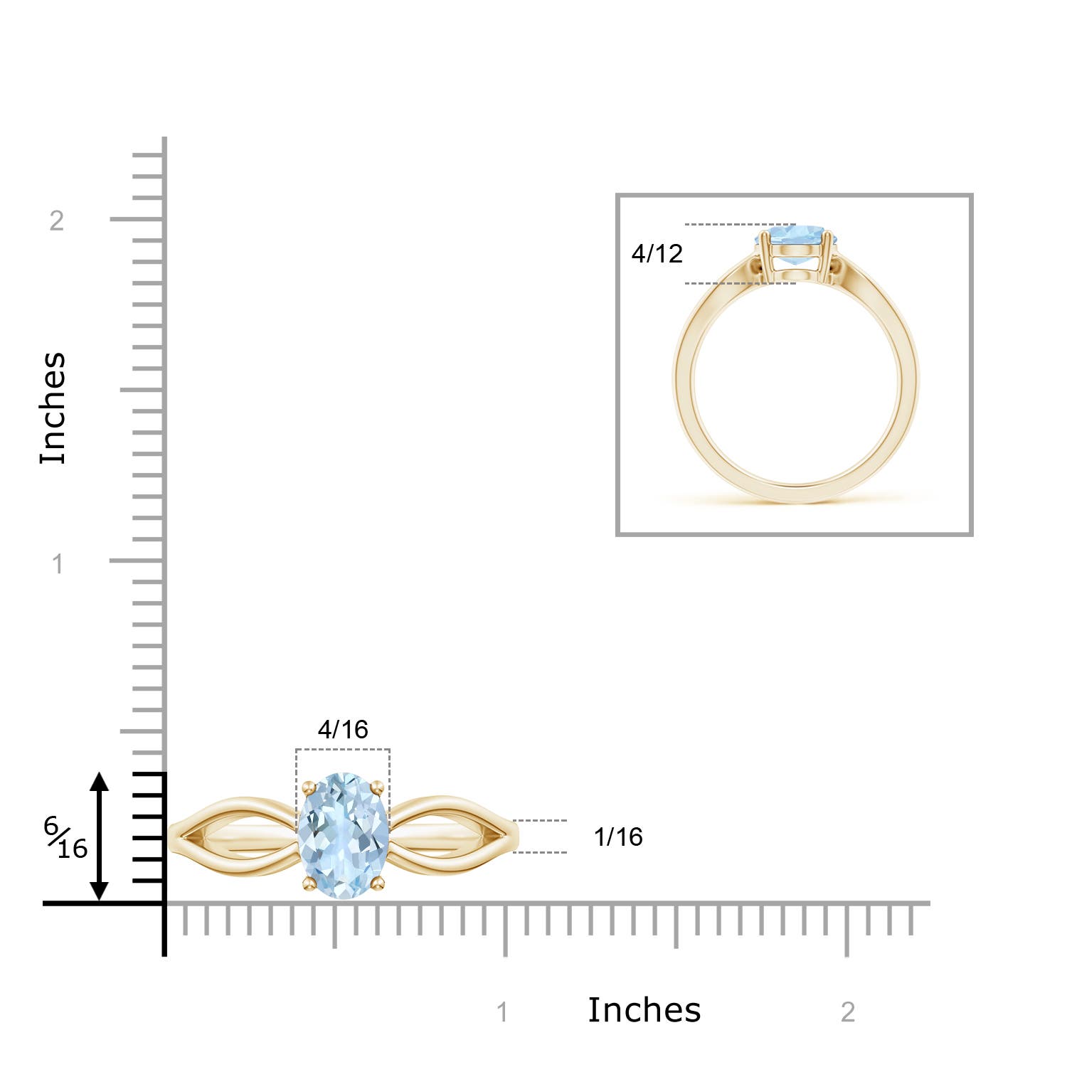 AA - Aquamarine / 1.5 CT / 14 KT Yellow Gold