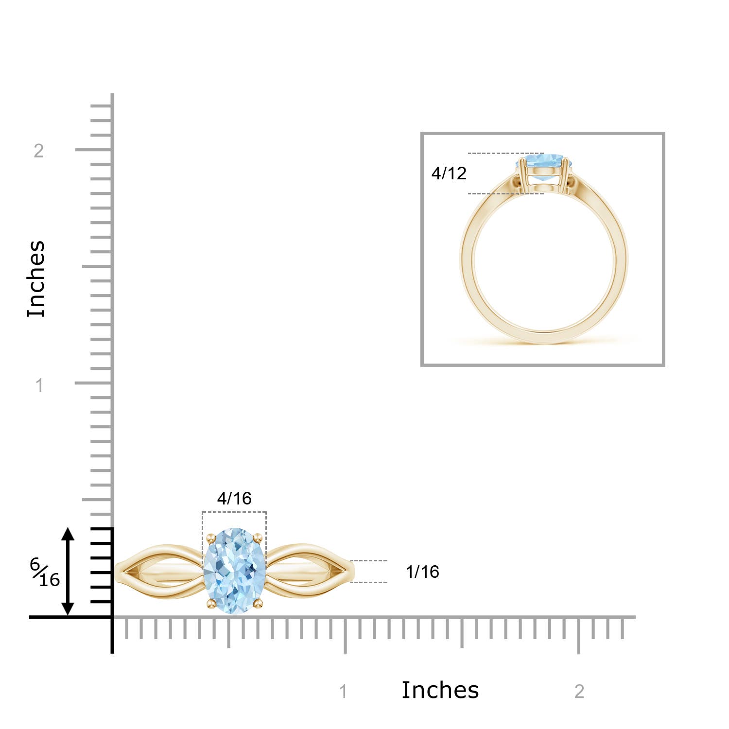 AAA - Aquamarine / 1.5 CT / 14 KT Yellow Gold