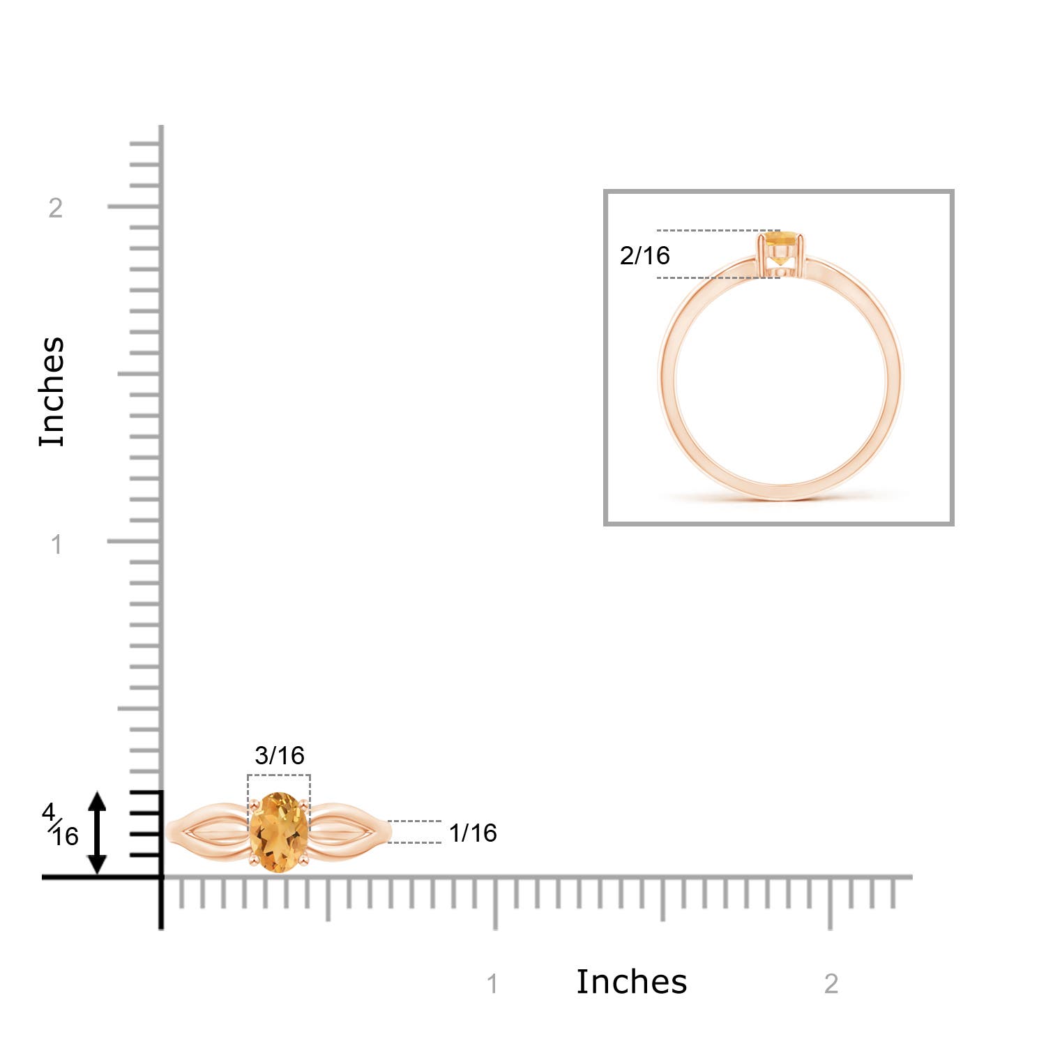 A - Citrine / 0.4 CT / 14 KT Rose Gold