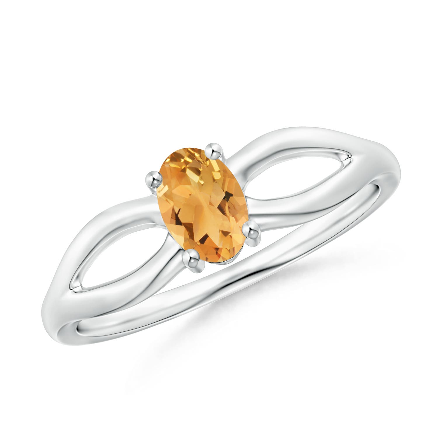 A - Citrine / 0.4 CT / 14 KT White Gold