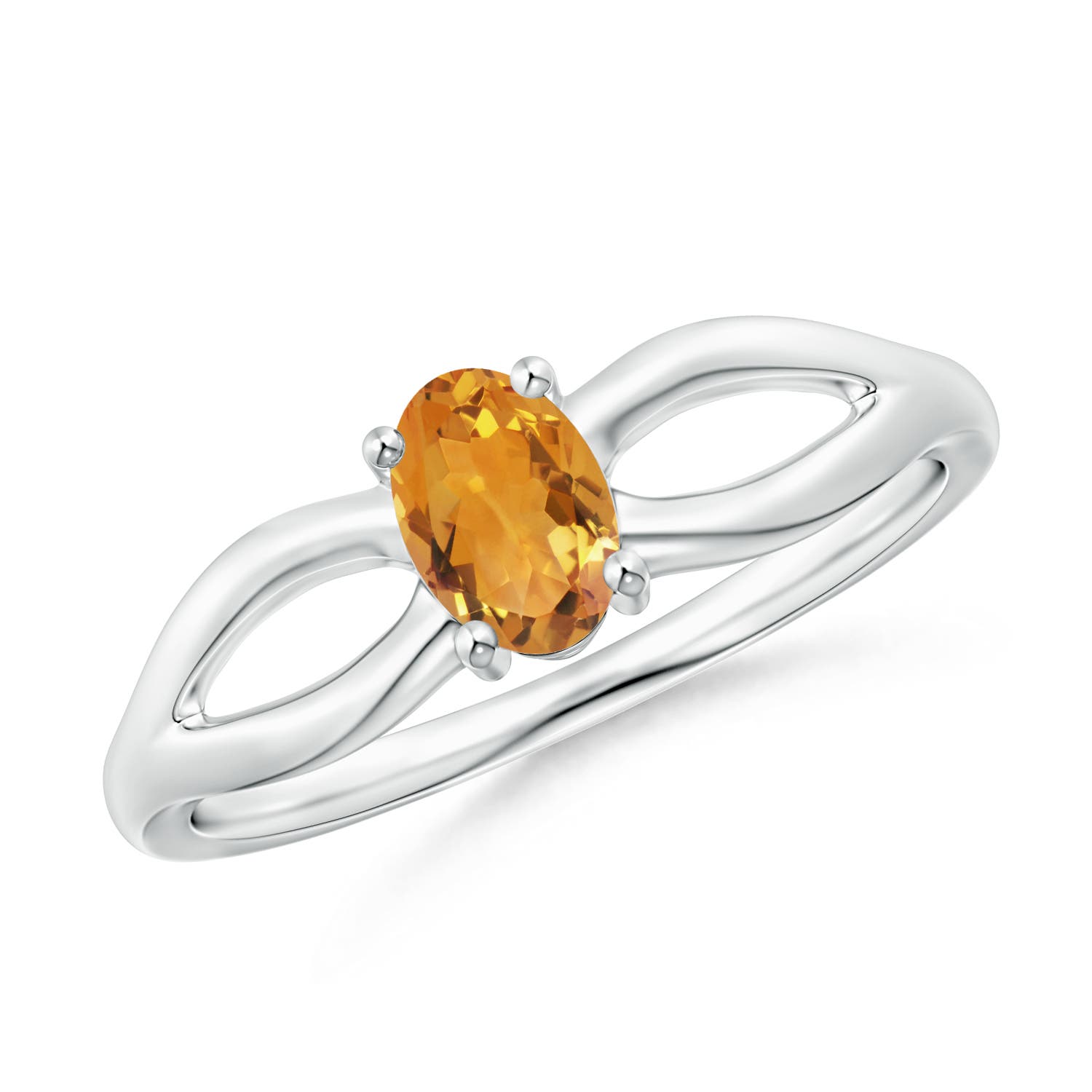 AA - Citrine / 0.4 CT / 14 KT White Gold