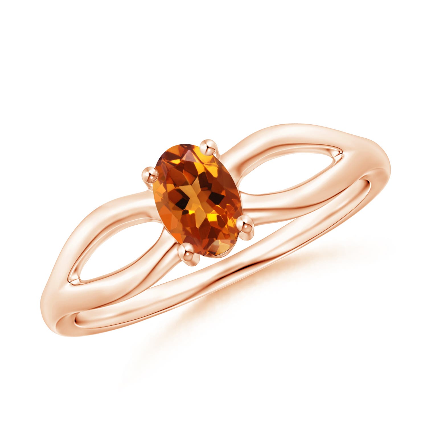 AAAA - Citrine / 0.4 CT / 14 KT Rose Gold