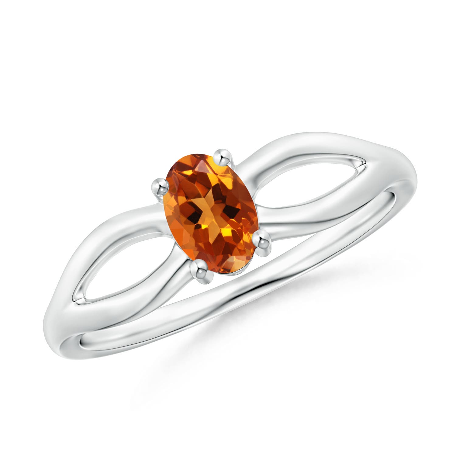 AAAA - Citrine / 0.4 CT / 14 KT White Gold