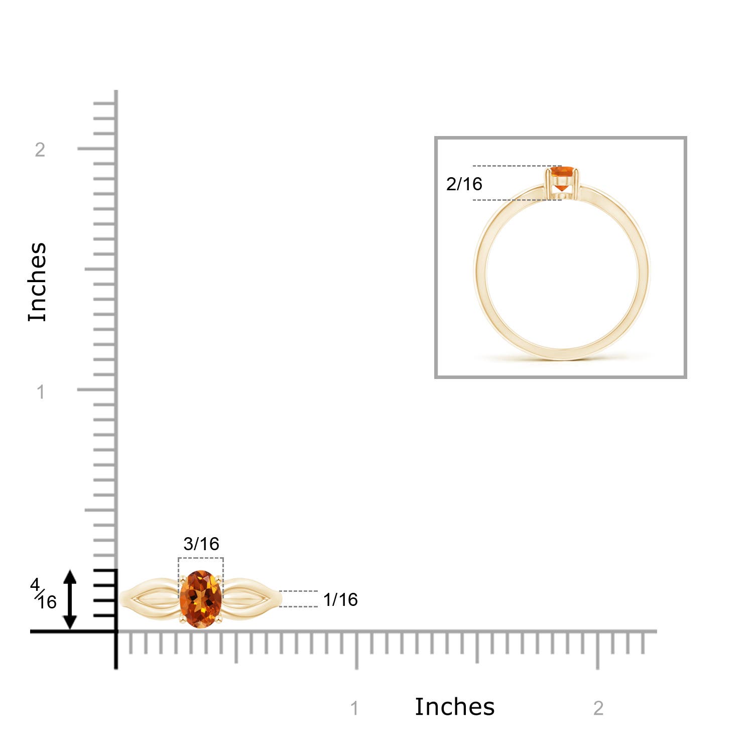 AAAA - Citrine / 0.4 CT / 14 KT Yellow Gold