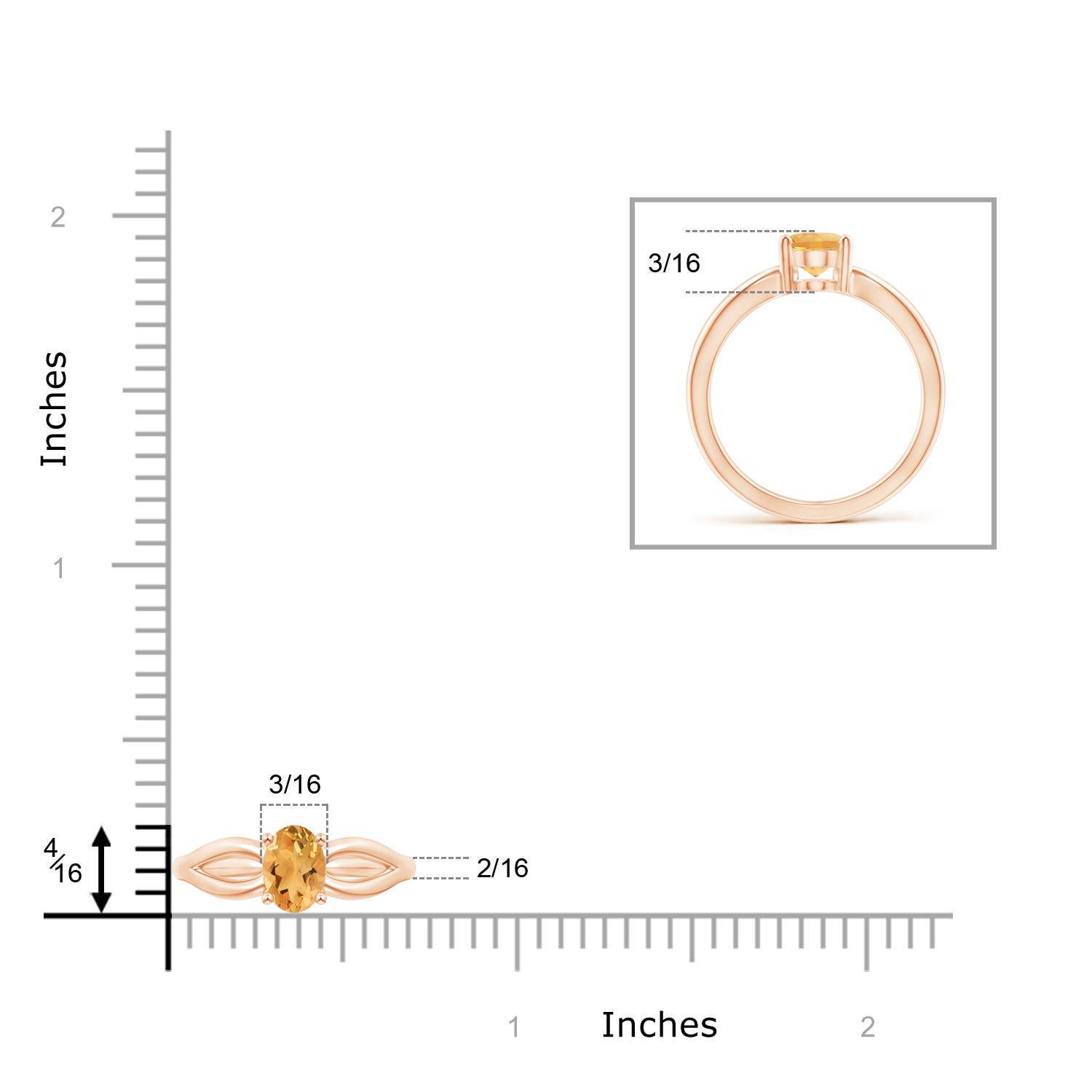 A - Citrine / 0.75 CT / 14 KT Rose Gold