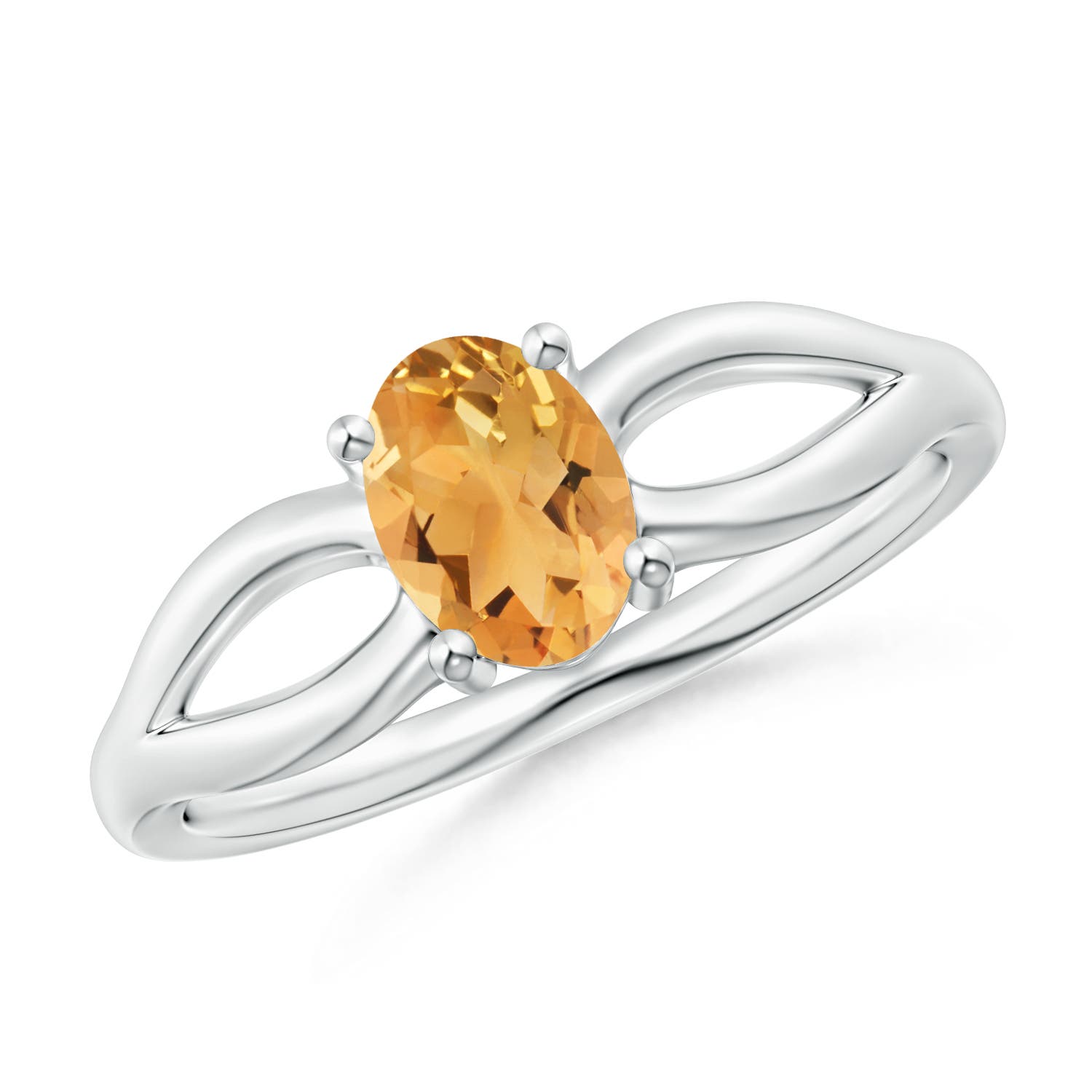 A - Citrine / 0.75 CT / 14 KT White Gold