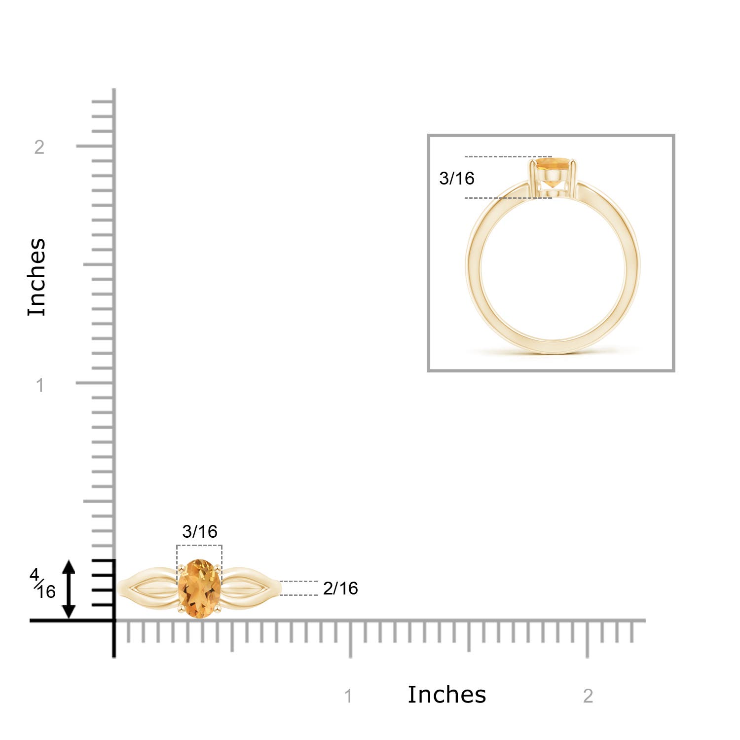 A - Citrine / 0.75 CT / 14 KT Yellow Gold