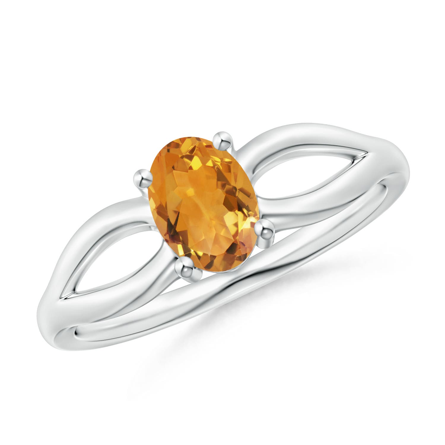 AA - Citrine / 0.75 CT / 14 KT White Gold