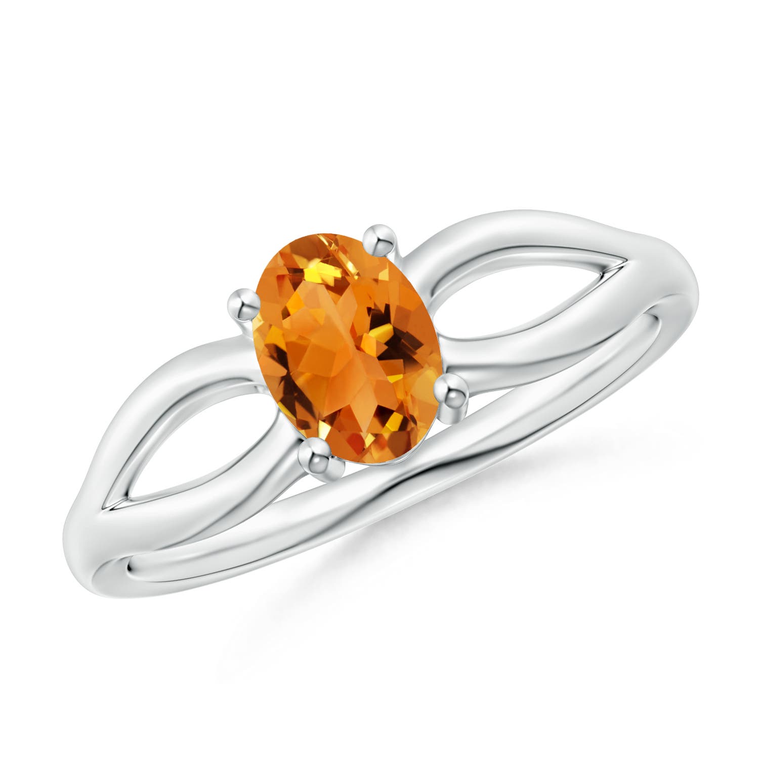 AAA - Citrine / 0.75 CT / 14 KT White Gold