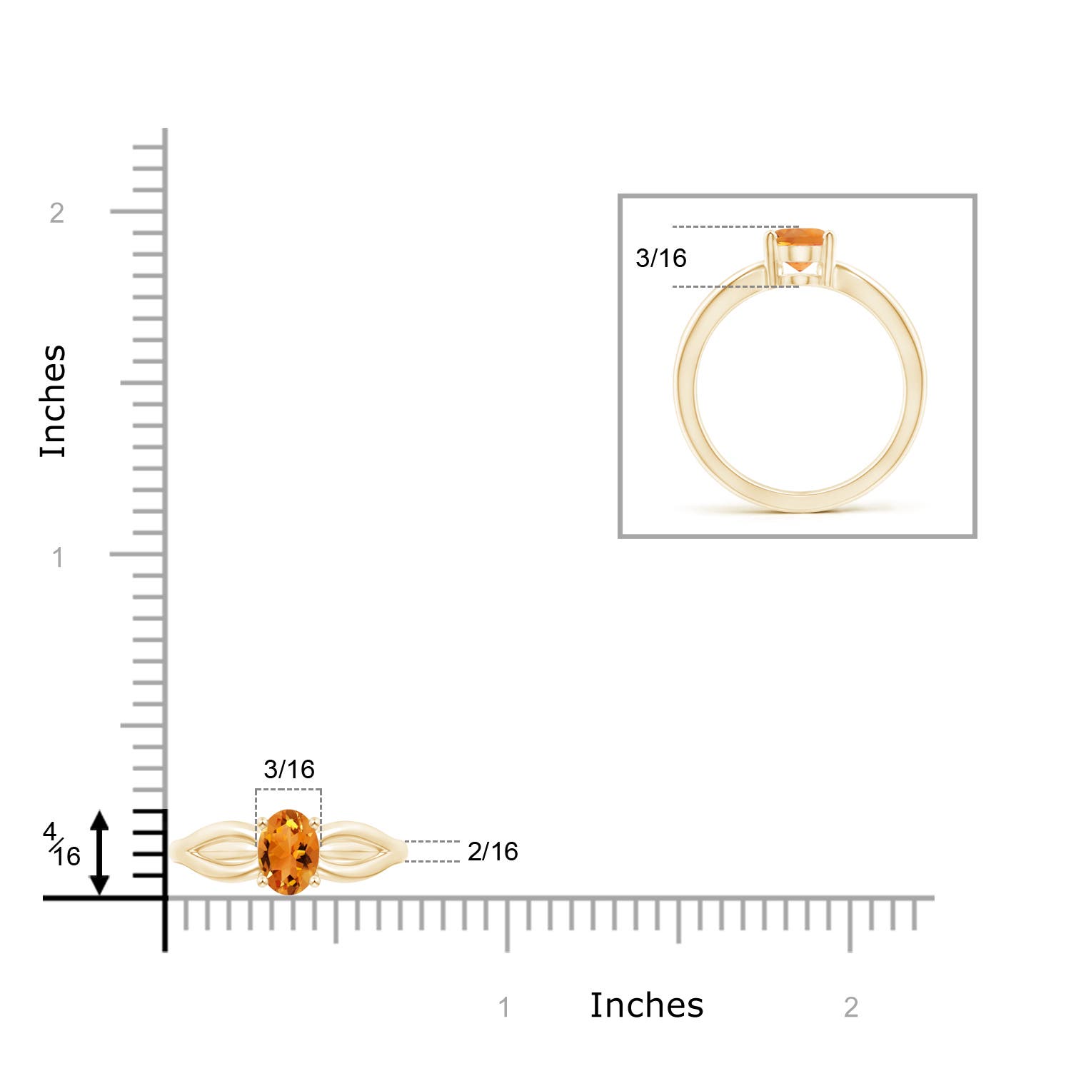 AAA - Citrine / 0.75 CT / 14 KT Yellow Gold