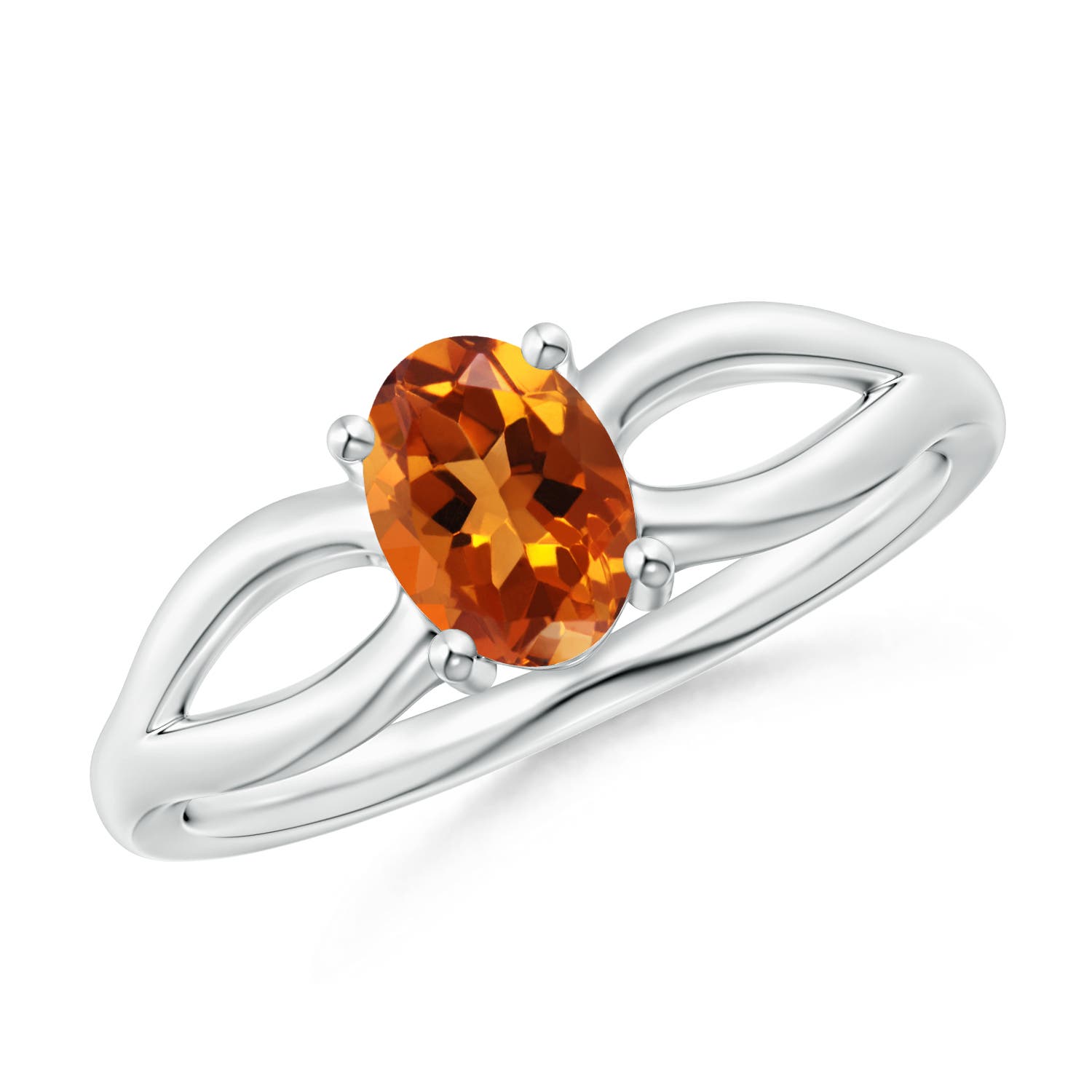 AAAA - Citrine / 0.75 CT / 14 KT White Gold