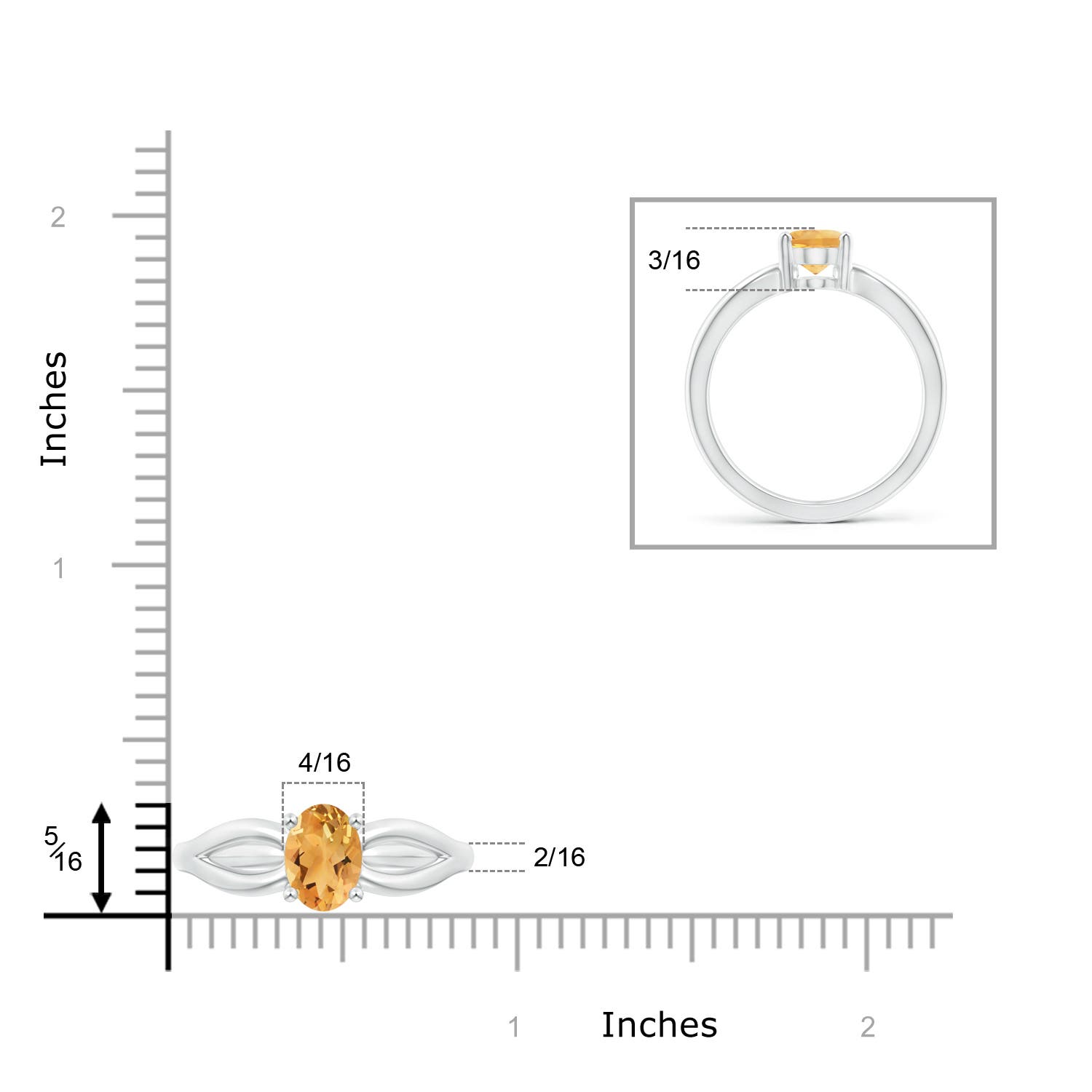 A - Citrine / 1.1 CT / 14 KT White Gold