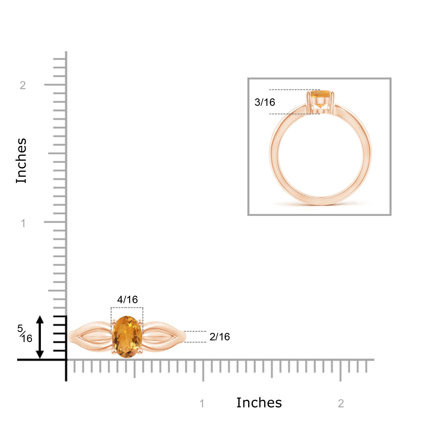 AA - Citrine / 1.1 CT / 14 KT Rose Gold