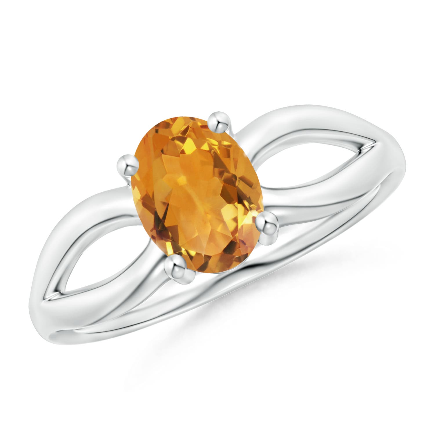 AA - Citrine / 1.1 CT / 14 KT White Gold