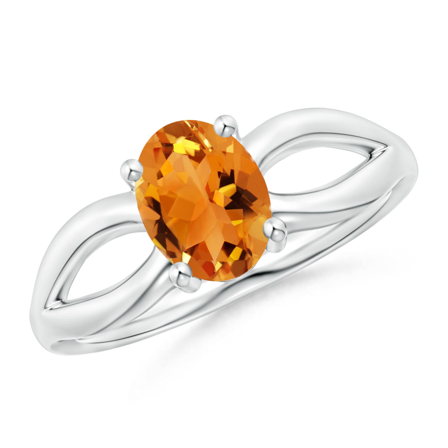 AAA - Citrine / 1.1 CT / 14 KT White Gold