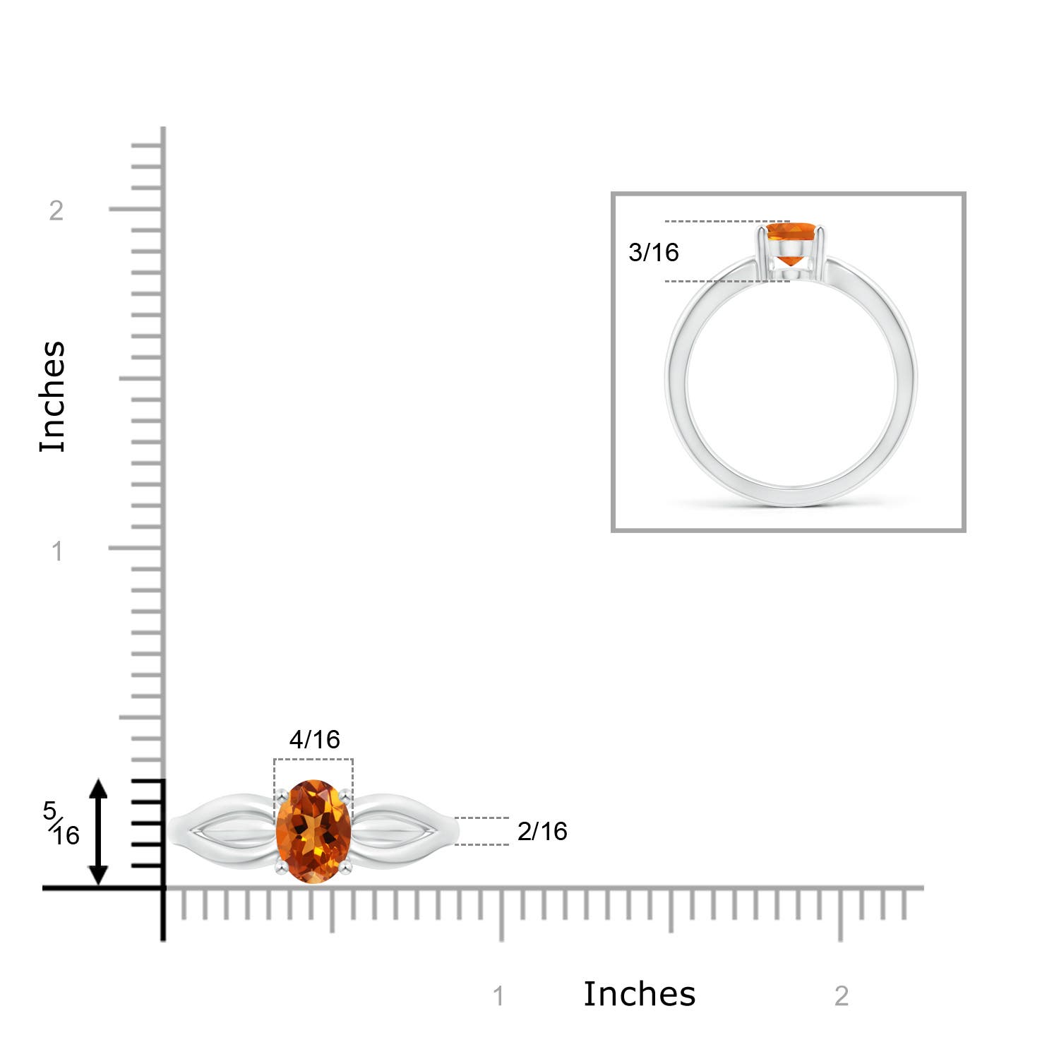 AAAA - Citrine / 1.1 CT / 14 KT White Gold