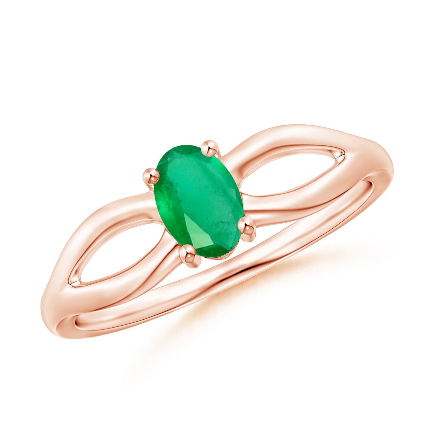 A - Emerald / 0.4 CT / 14 KT Rose Gold