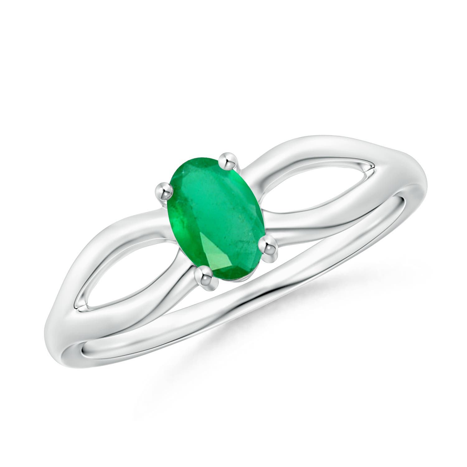 A - Emerald / 0.4 CT / 14 KT White Gold