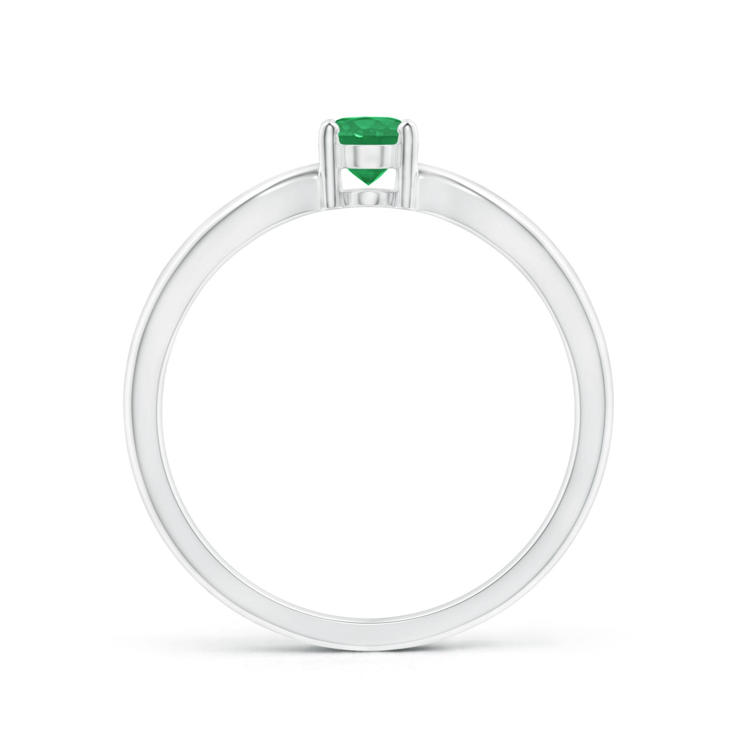 A - Emerald / 0.4 CT / 14 KT White Gold