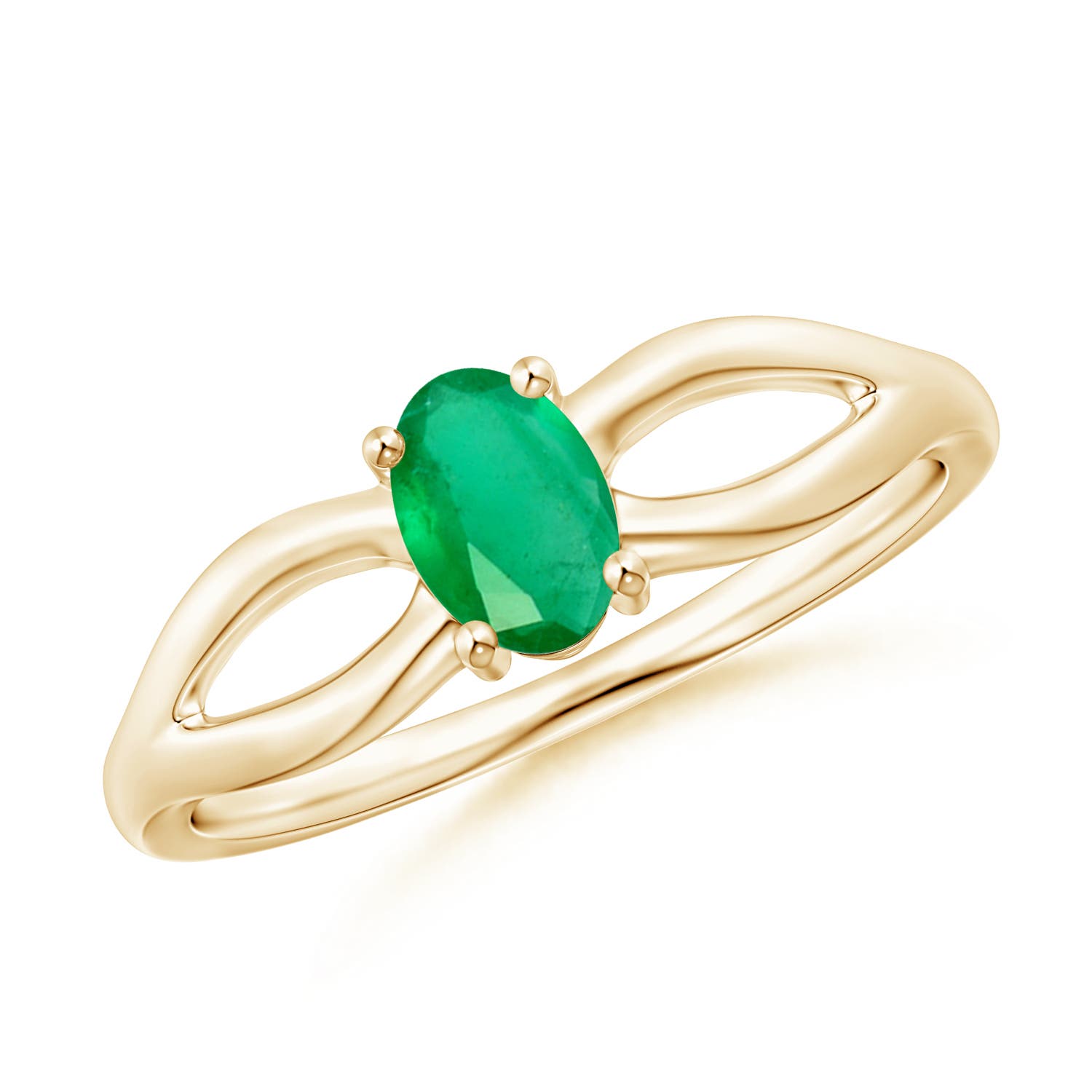 A - Emerald / 0.4 CT / 14 KT Yellow Gold