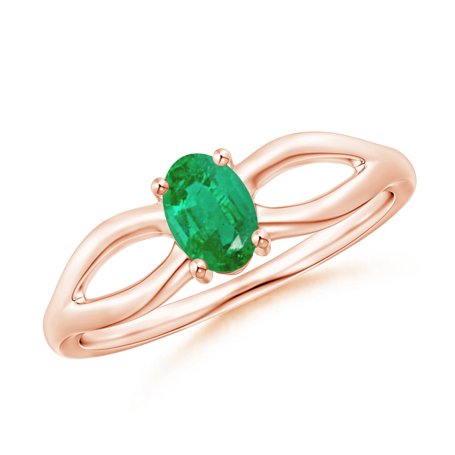 AA - Emerald / 0.4 CT / 14 KT Rose Gold