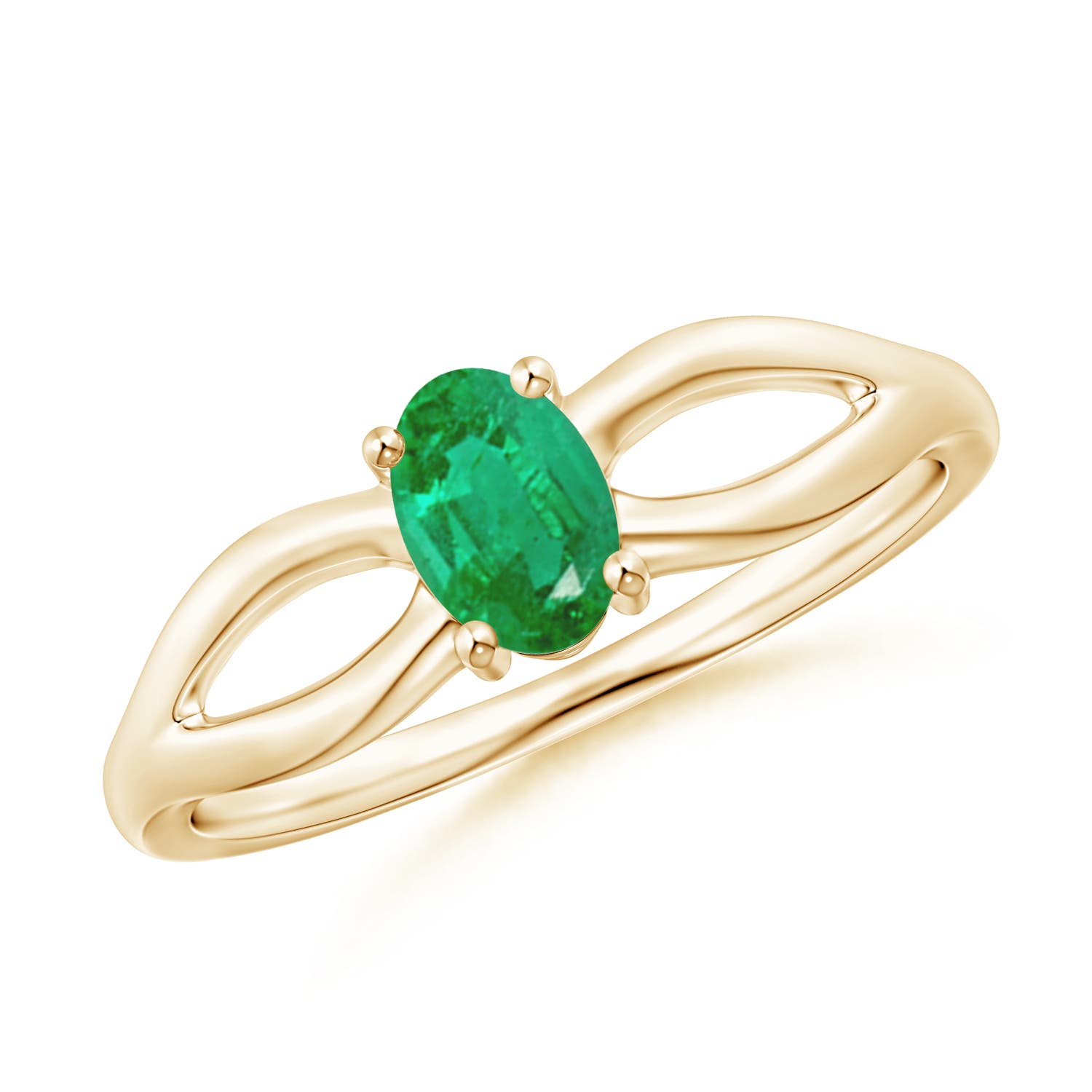 AA - Emerald / 0.4 CT / 14 KT Yellow Gold