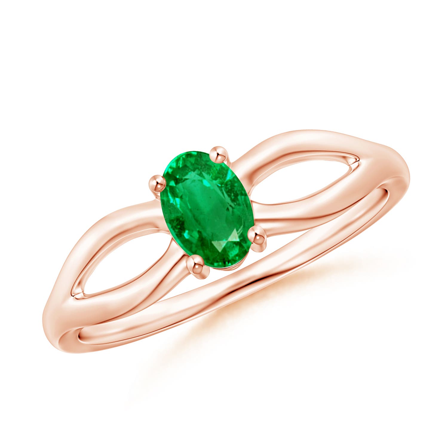 AAA - Emerald / 0.4 CT / 14 KT Rose Gold