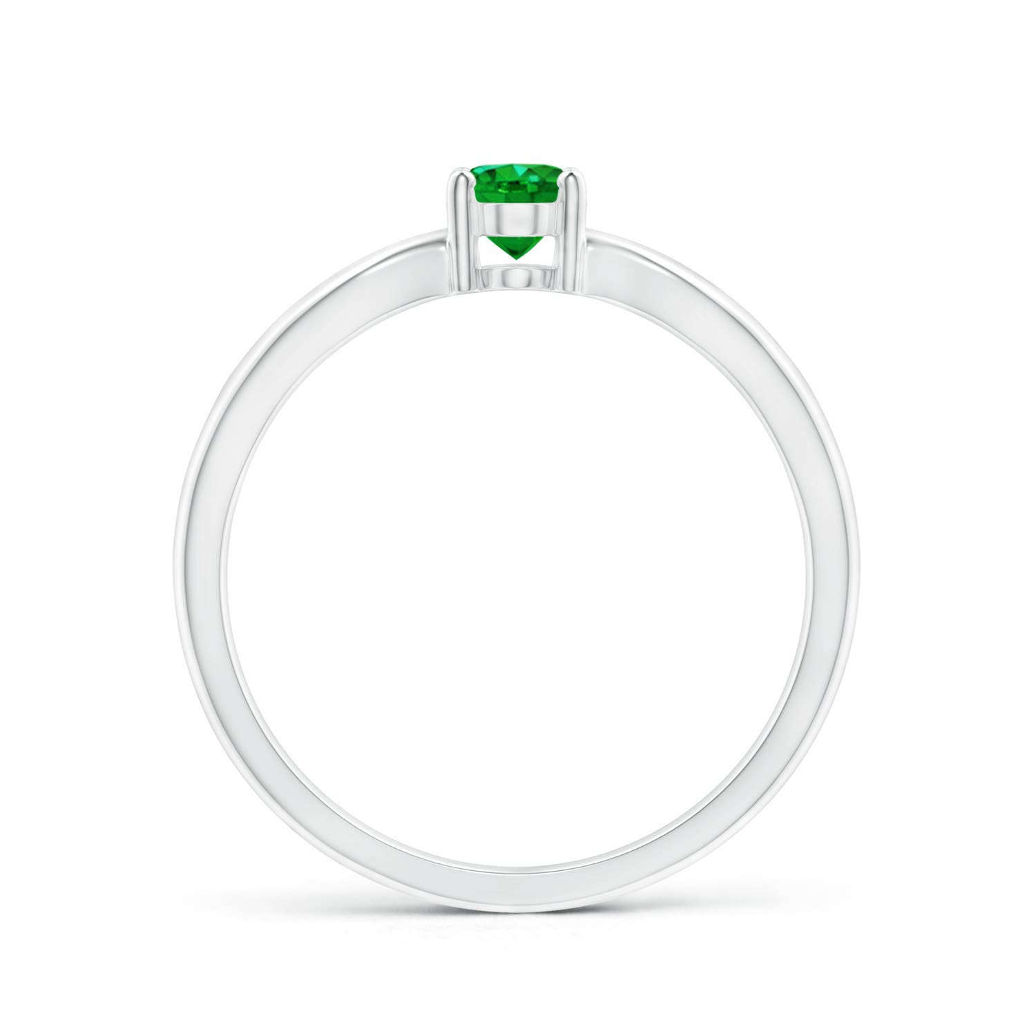 Premium - Lab-Grown Emerald / 0.4 CT / 14 KT White Gold