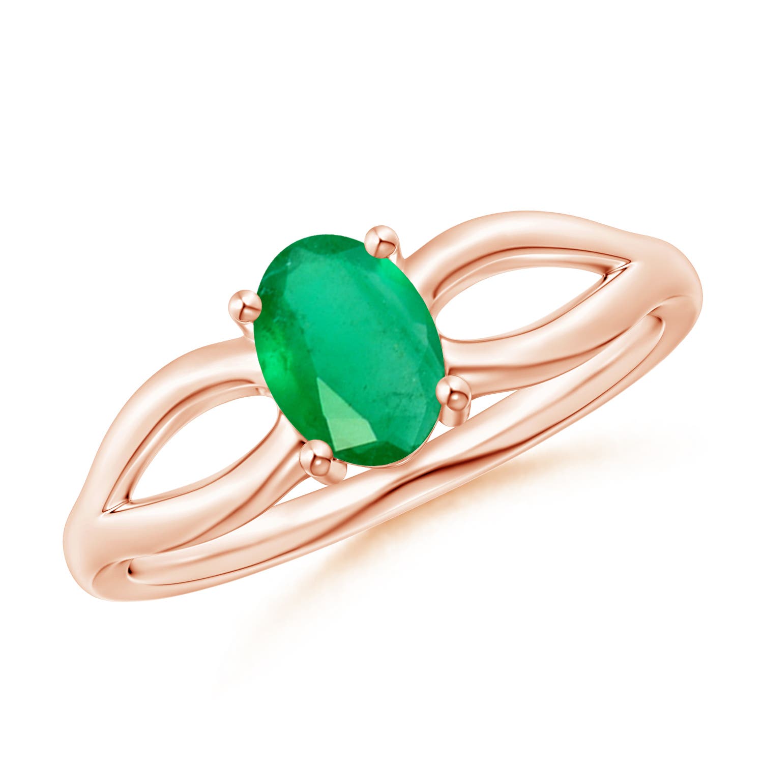 A - Emerald / 0.66 CT / 14 KT Rose Gold