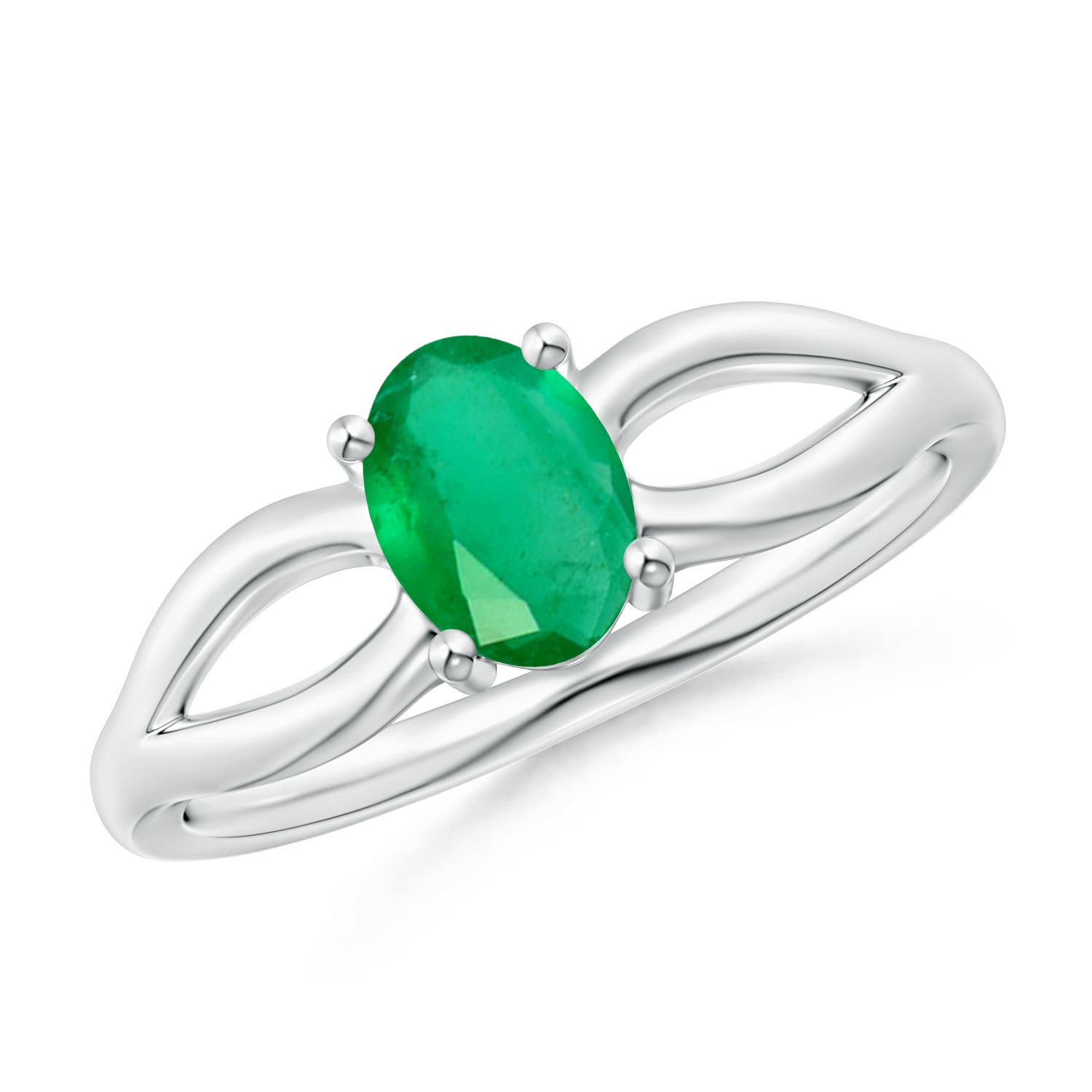 A - Emerald / 0.66 CT / 14 KT White Gold