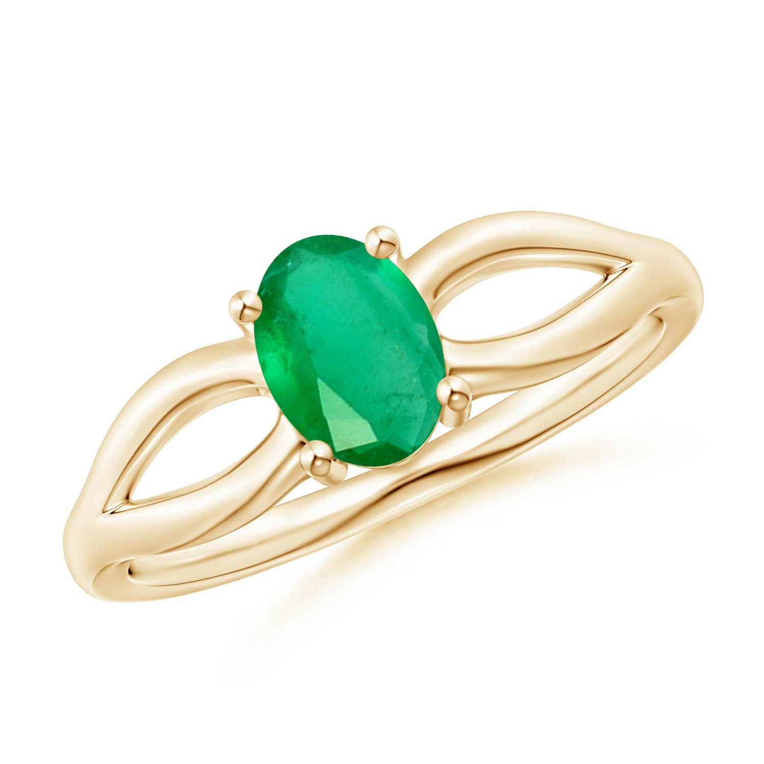 A - Emerald / 0.66 CT / 14 KT Yellow Gold