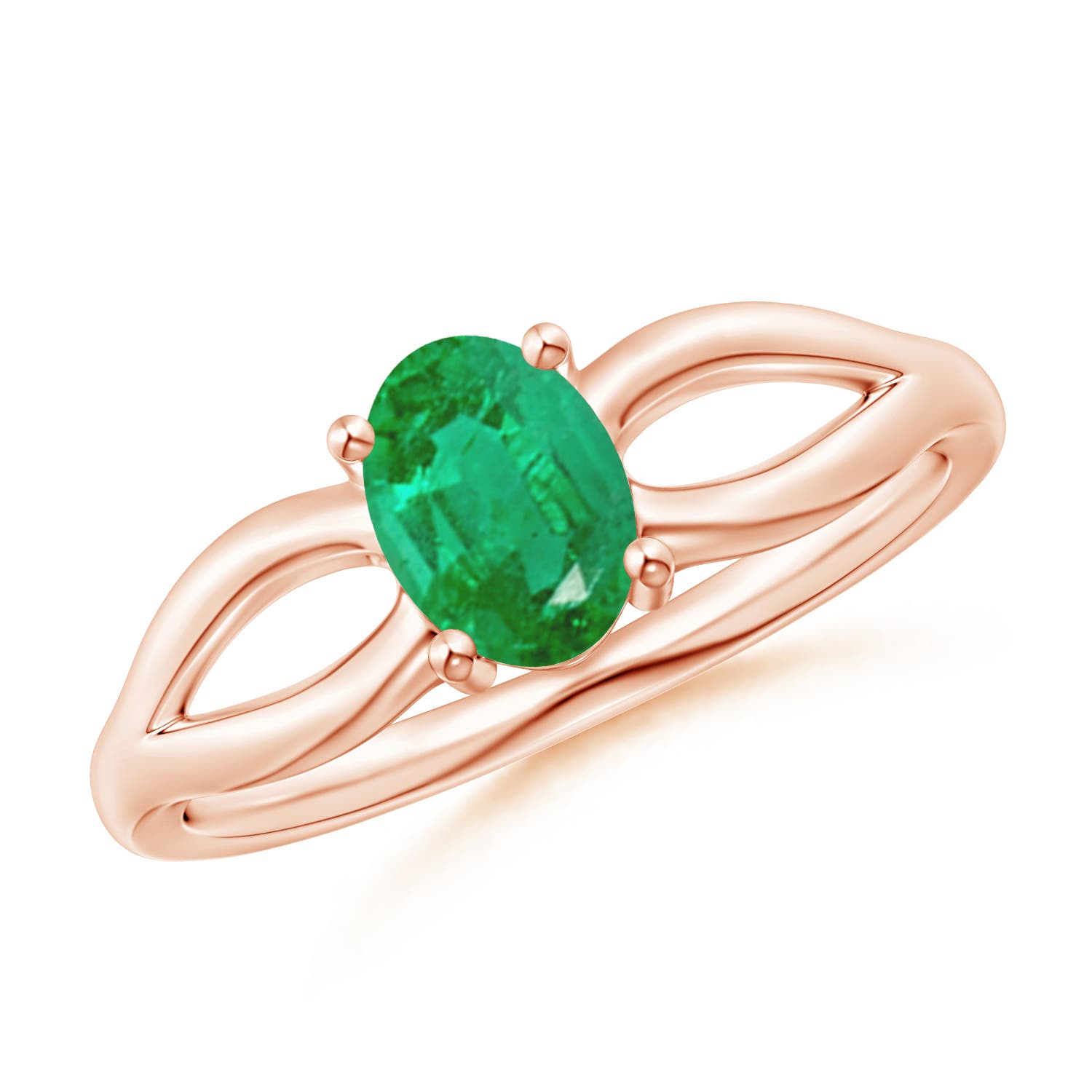 AA - Emerald / 0.66 CT / 14 KT Rose Gold