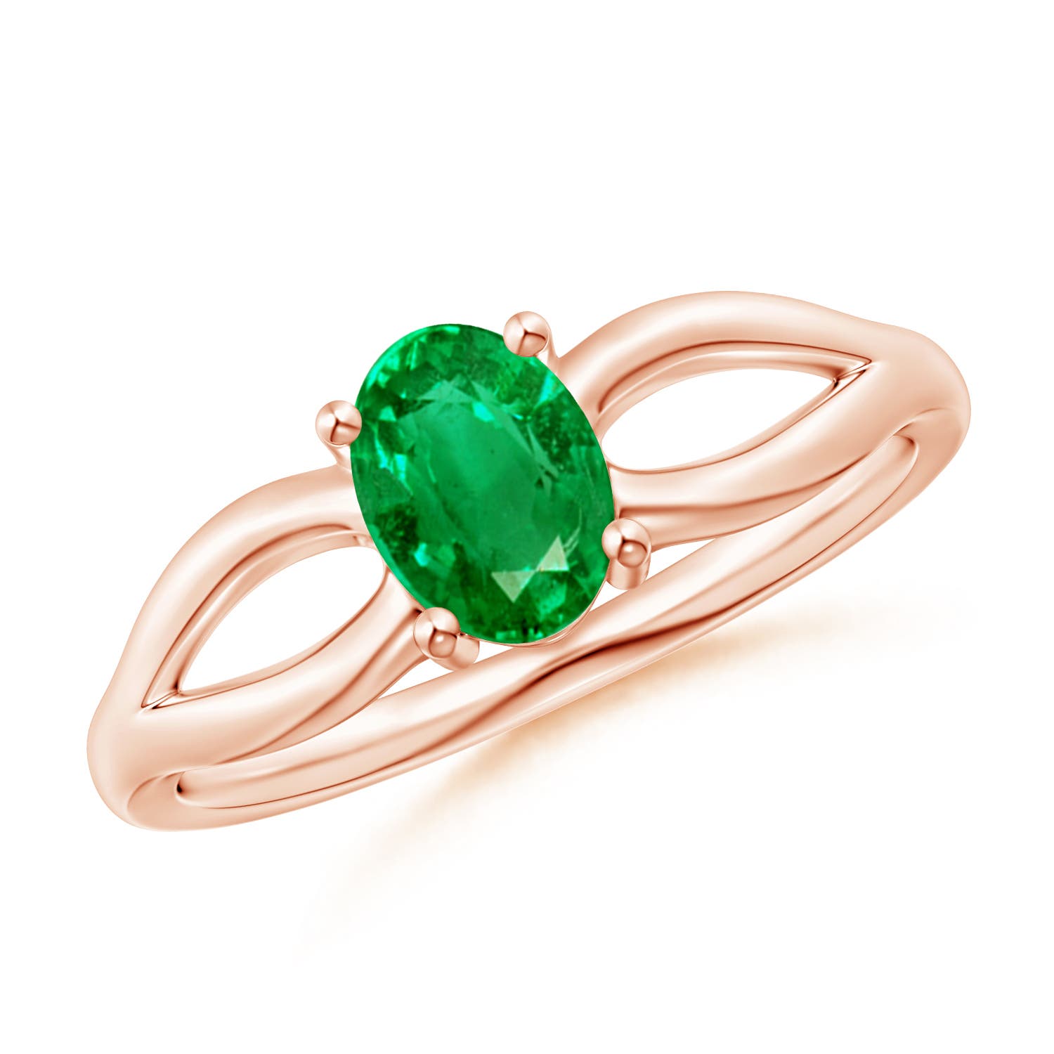 AAA - Emerald / 0.66 CT / 14 KT Rose Gold