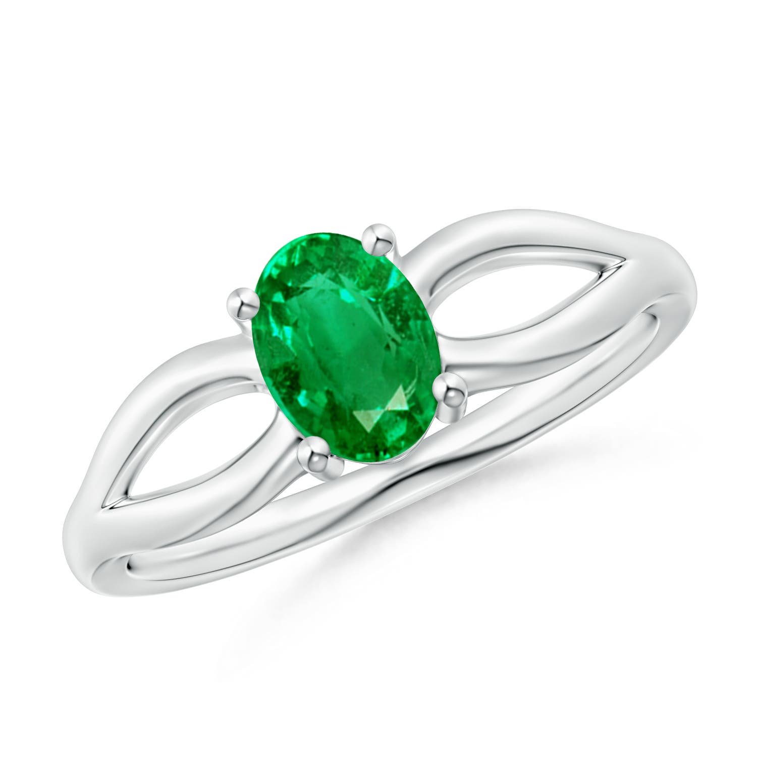 AAA - Emerald / 0.66 CT / 14 KT White Gold