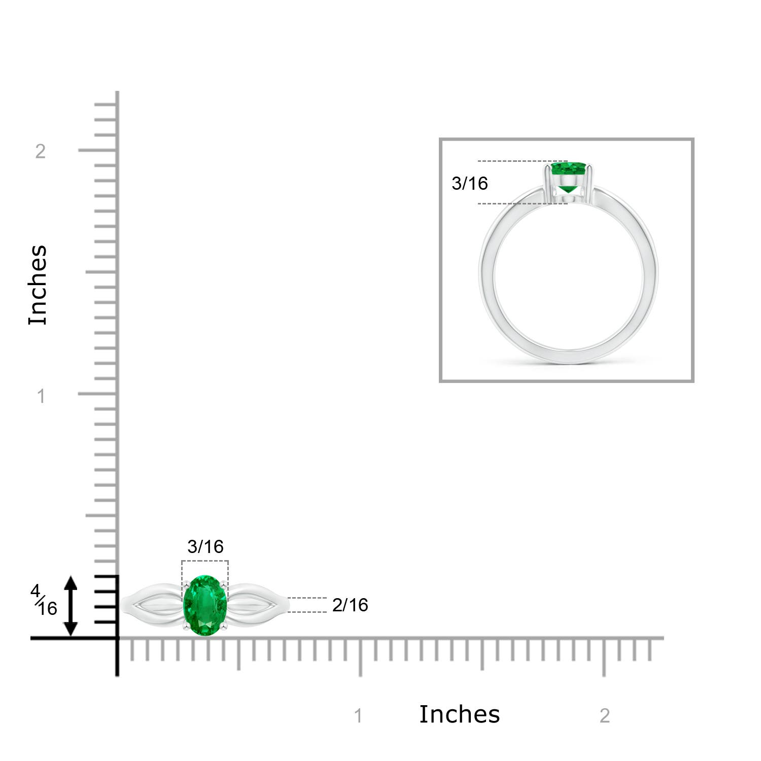 AAA - Emerald / 0.66 CT / 14 KT White Gold