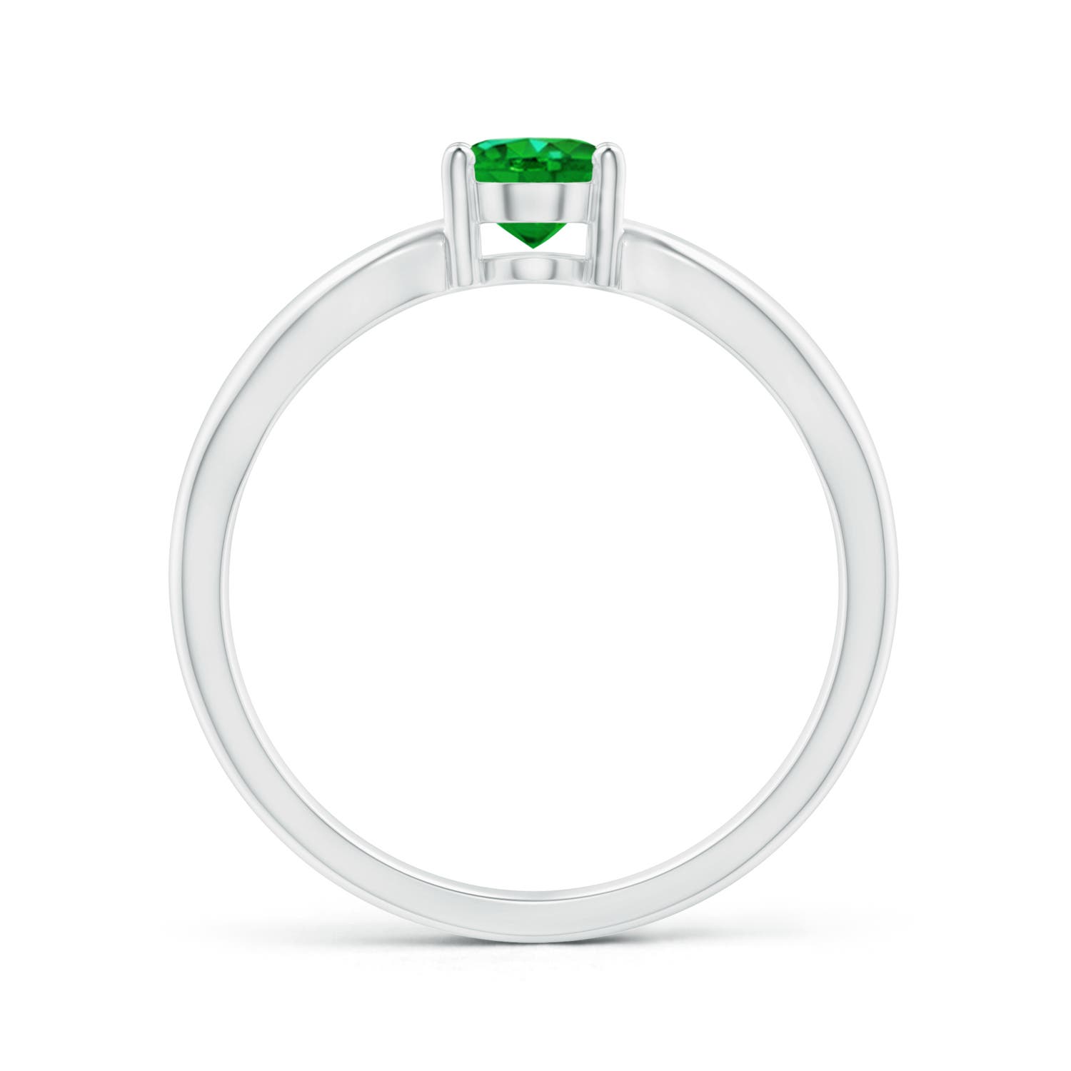 Premium - Lab-Grown Emerald / 0.66 CT / 14 KT White Gold