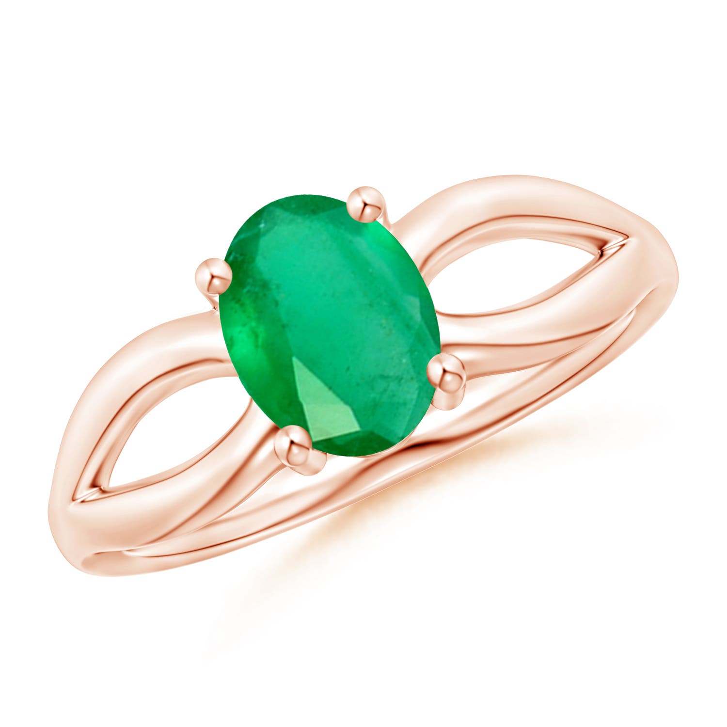 A - Emerald / 1.1 CT / 14 KT Rose Gold