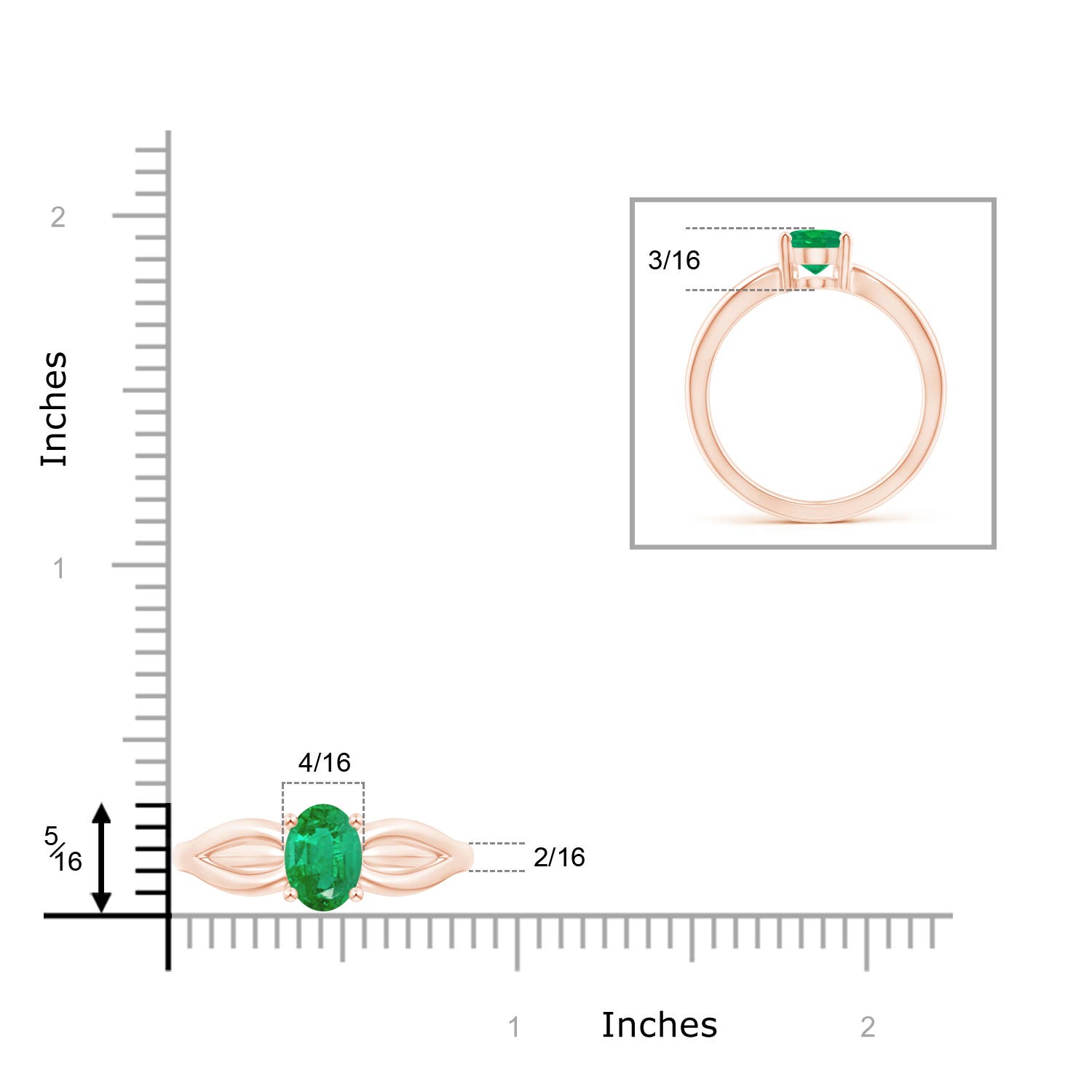 AA - Emerald / 1.1 CT / 14 KT Rose Gold