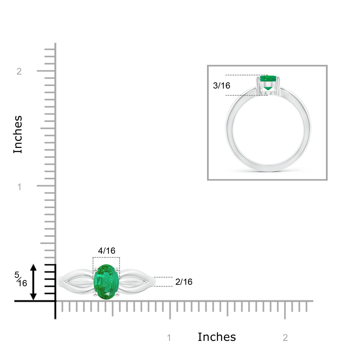 AA - Emerald / 1.1 CT / 14 KT White Gold