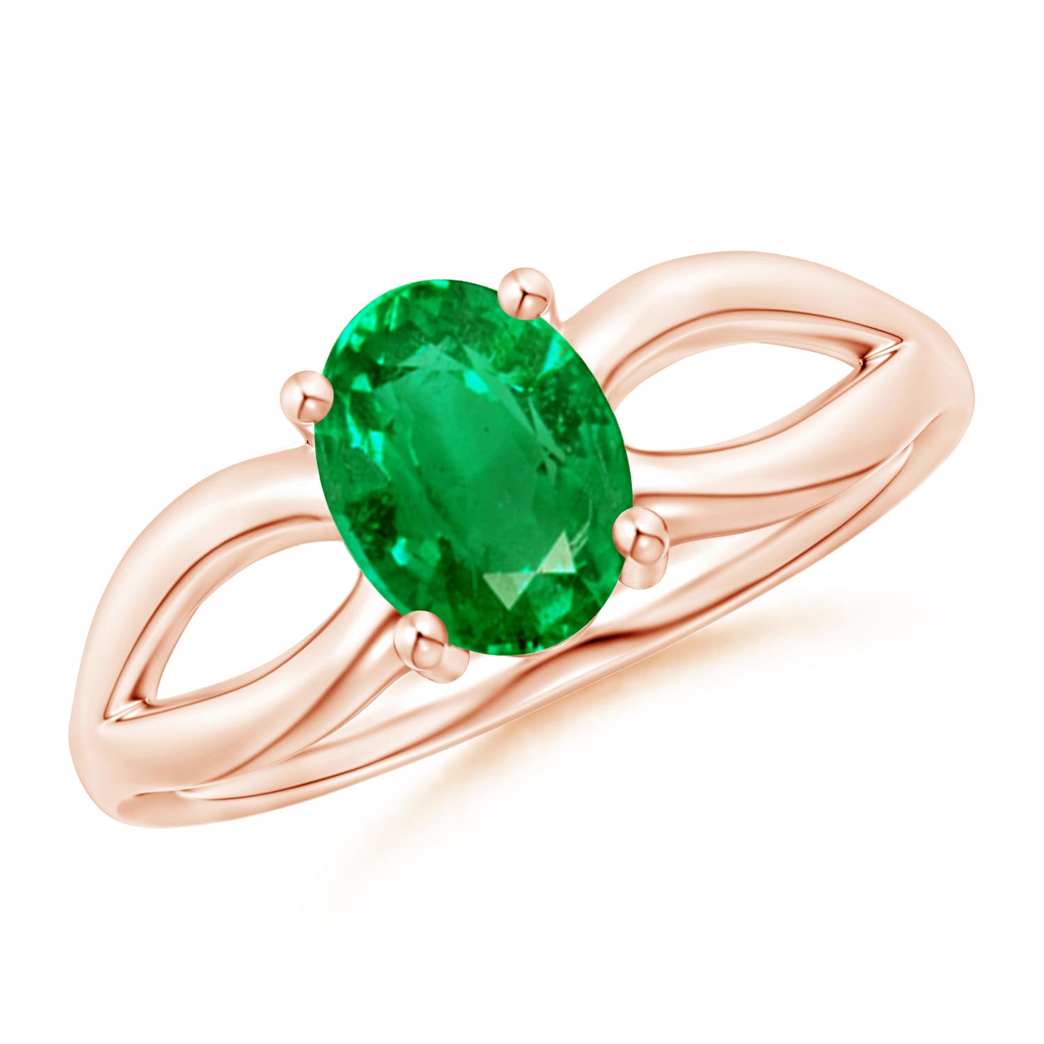 AAA - Emerald / 1.1 CT / 14 KT Rose Gold