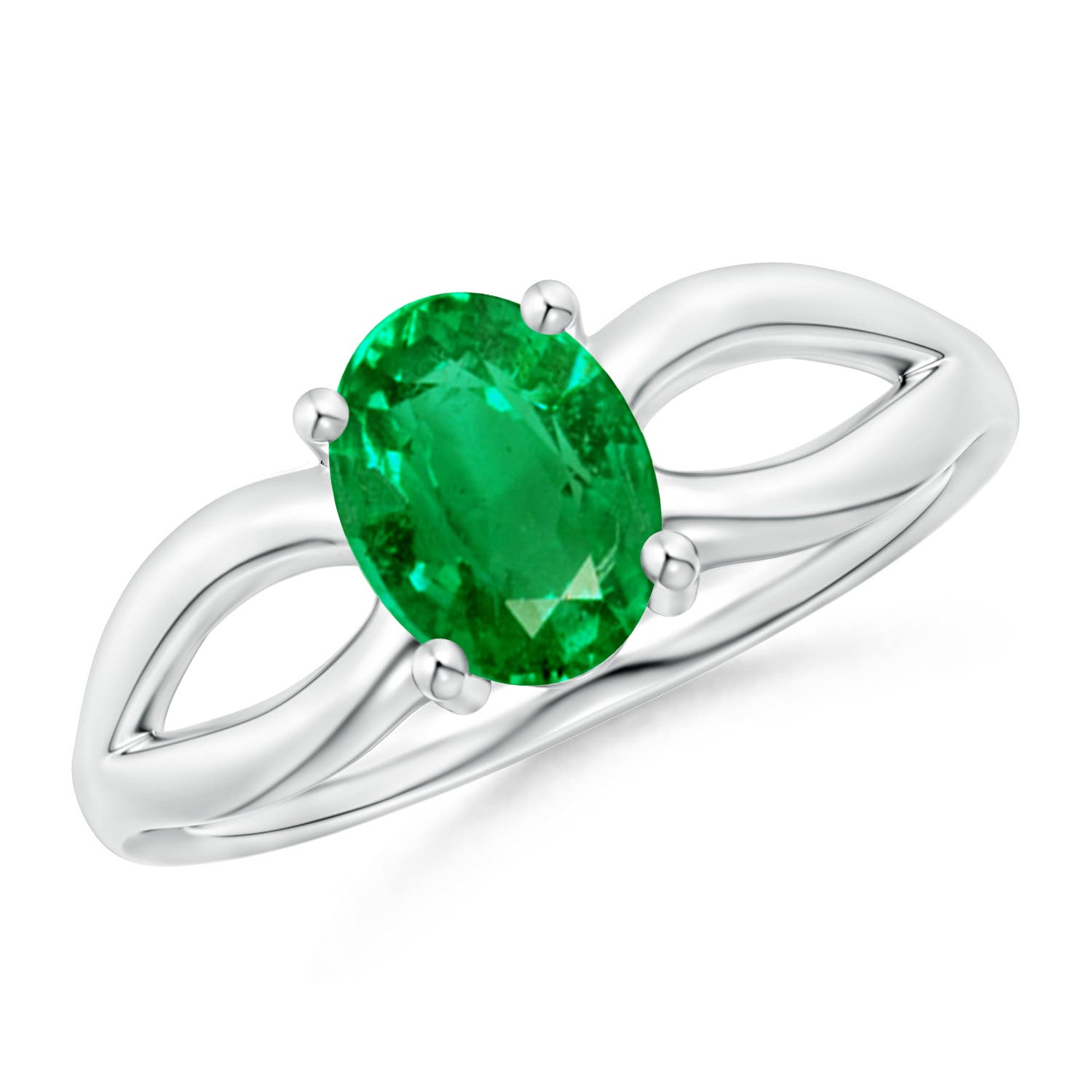 AAA - Emerald / 1.1 CT / 14 KT White Gold