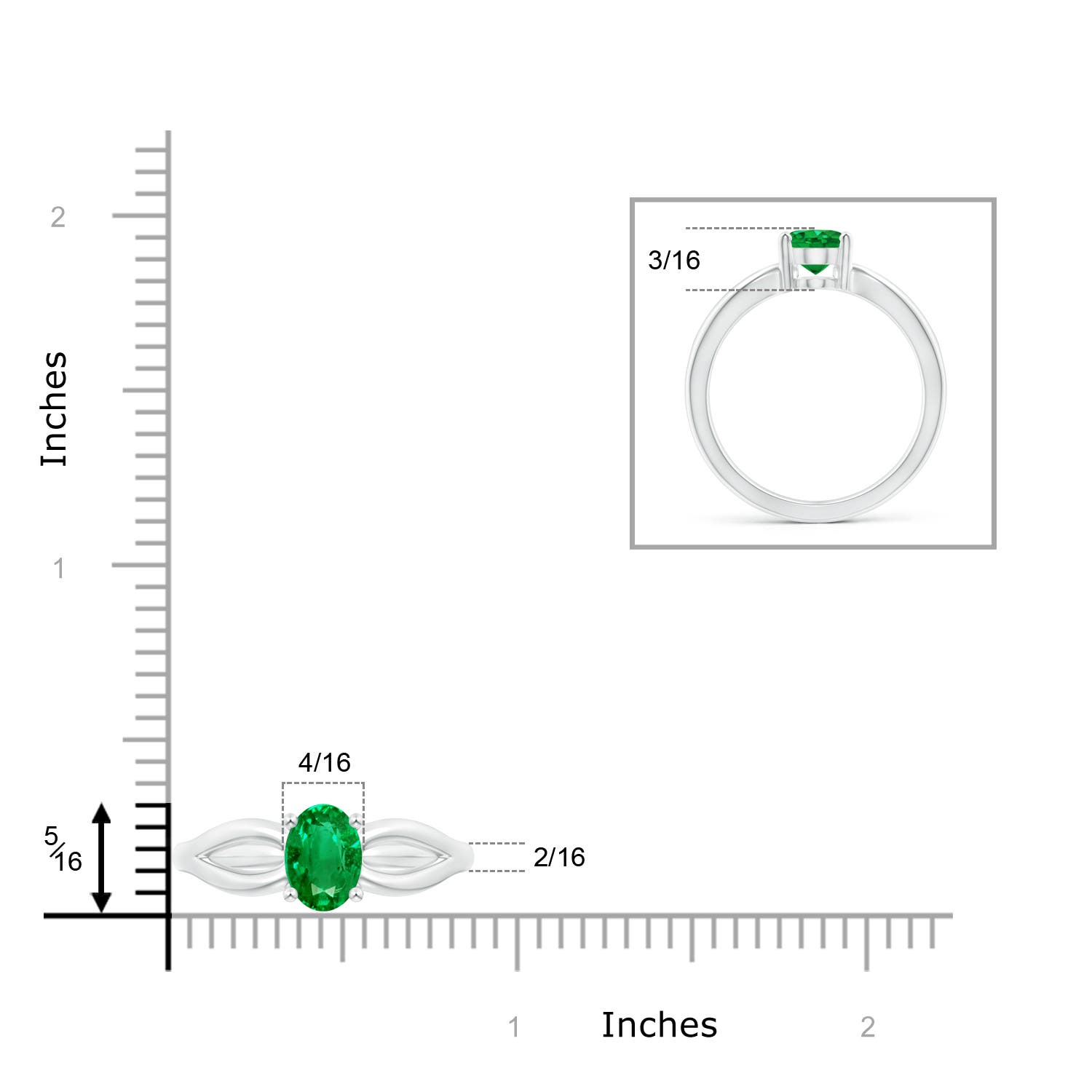 AAA - Emerald / 1.1 CT / 14 KT White Gold