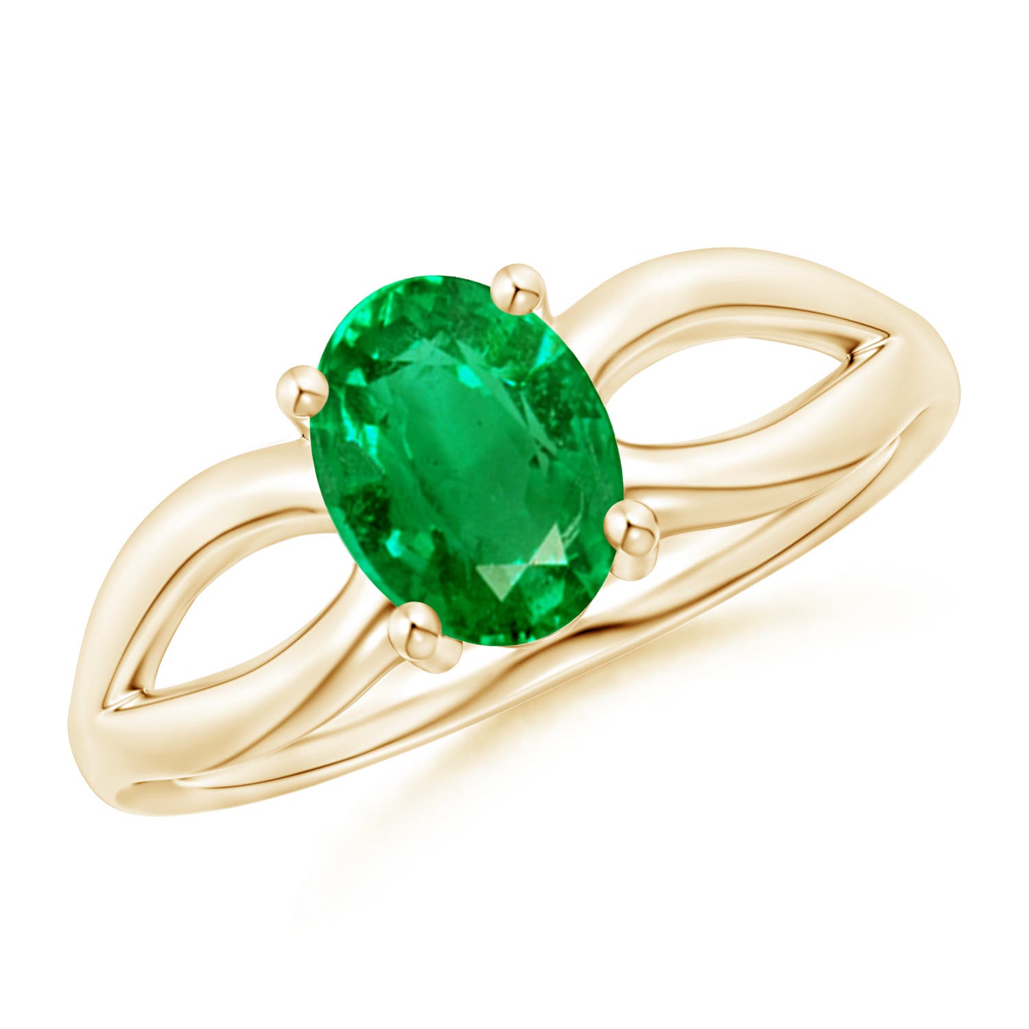 AAA - Emerald / 1.1 CT / 14 KT Yellow Gold