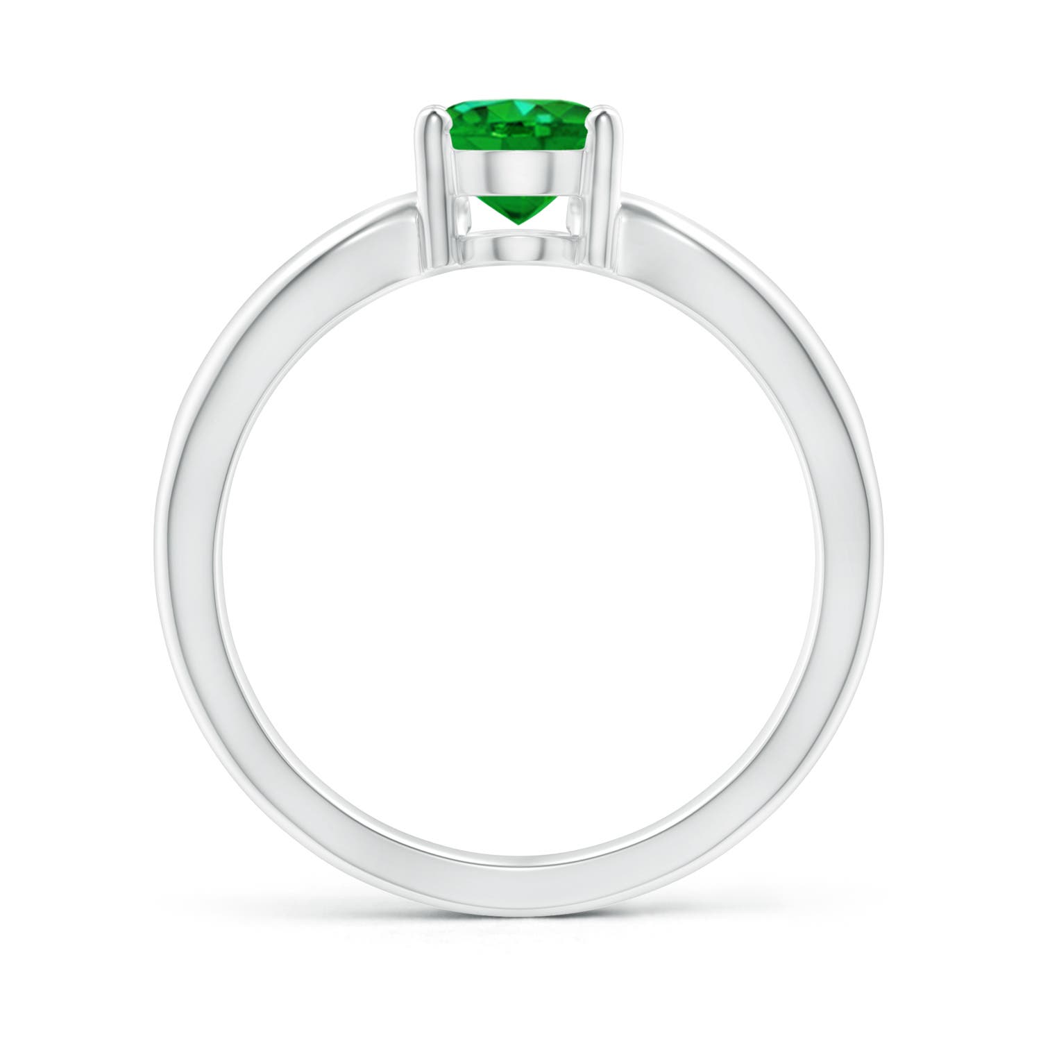 Premium - Lab-Grown Emerald / 1.1 CT / 14 KT White Gold