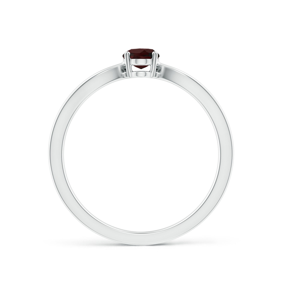 6x4mm A Prong-Set Solitaire Garnet Split Shank Ring in P950 Platinum side-1