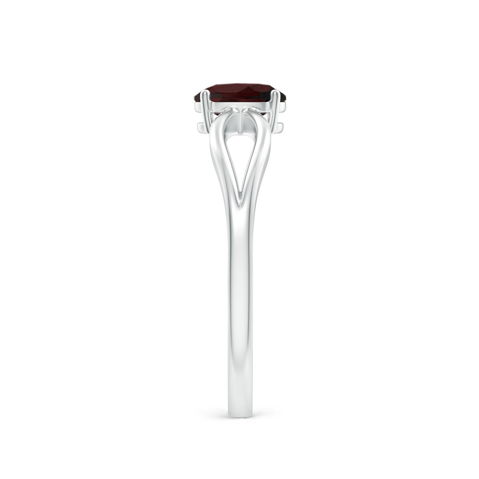 6x4mm A Prong-Set Solitaire Garnet Split Shank Ring in P950 Platinum side-2
