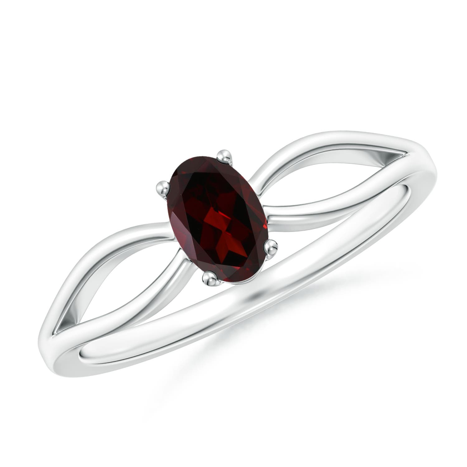 A - Garnet / 0.55 CT / 14 KT White Gold