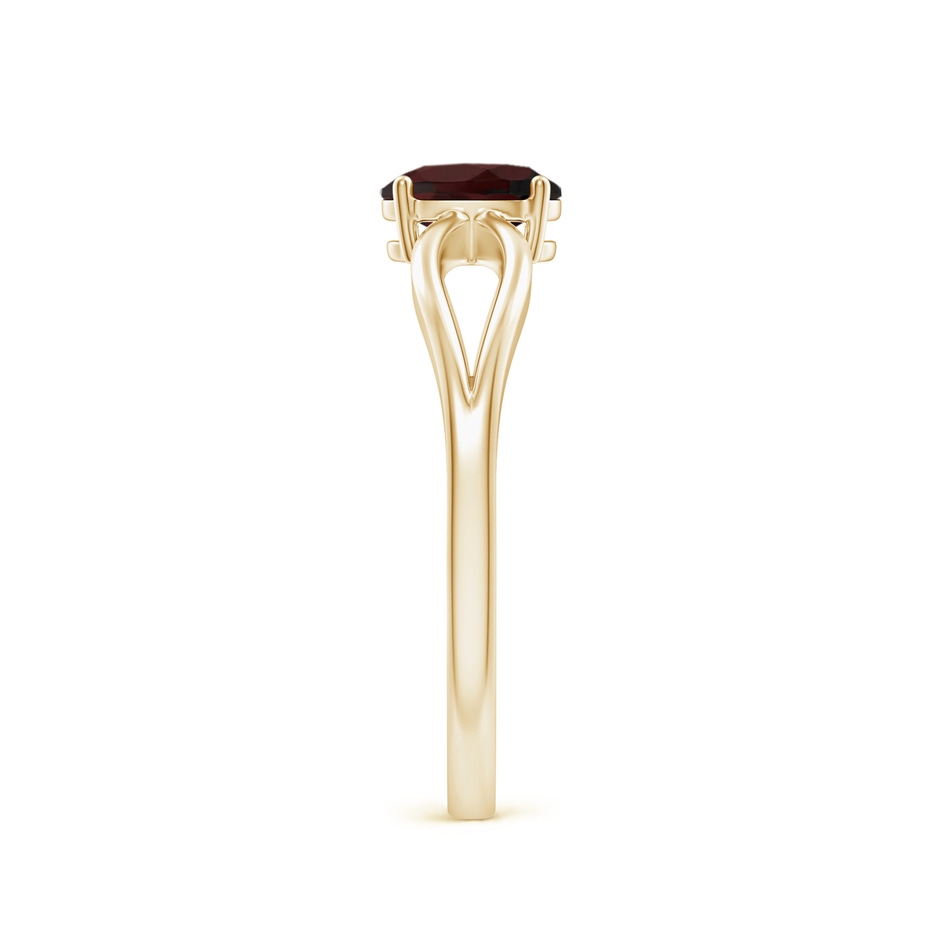 6x4mm A Prong-Set Solitaire Garnet Split Shank Ring in Yellow Gold side-2