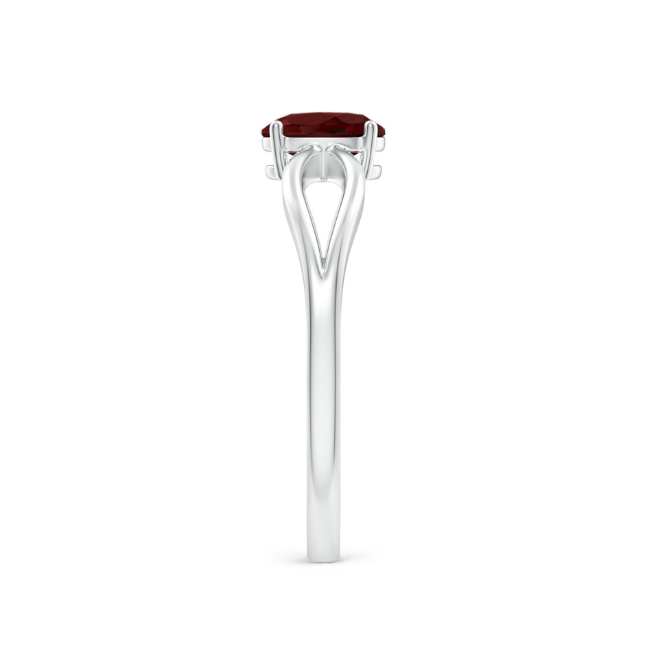 6x4mm AAA Prong-Set Solitaire Garnet Split Shank Ring in White Gold side-2