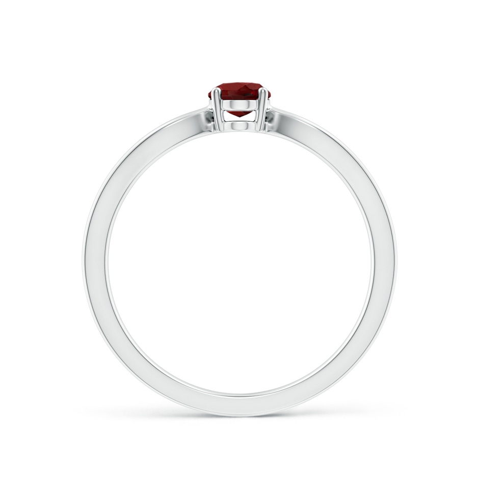 6x4mm AAAA Prong-Set Solitaire Garnet Split Shank Ring in White Gold side-1